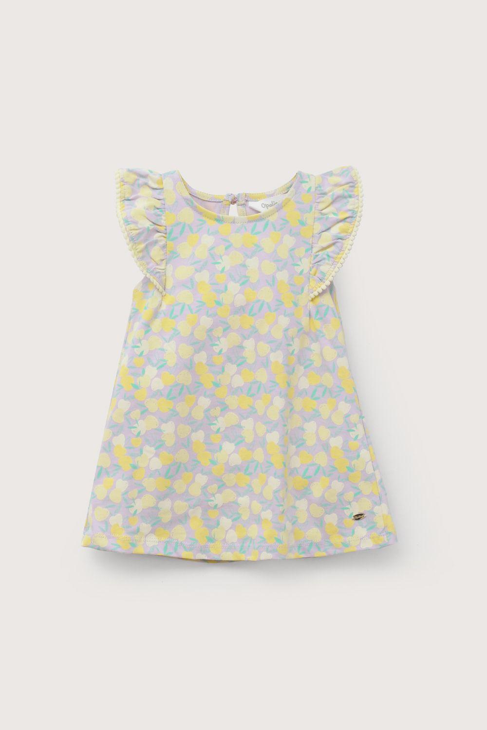 Vestido lila estampado de niña-1