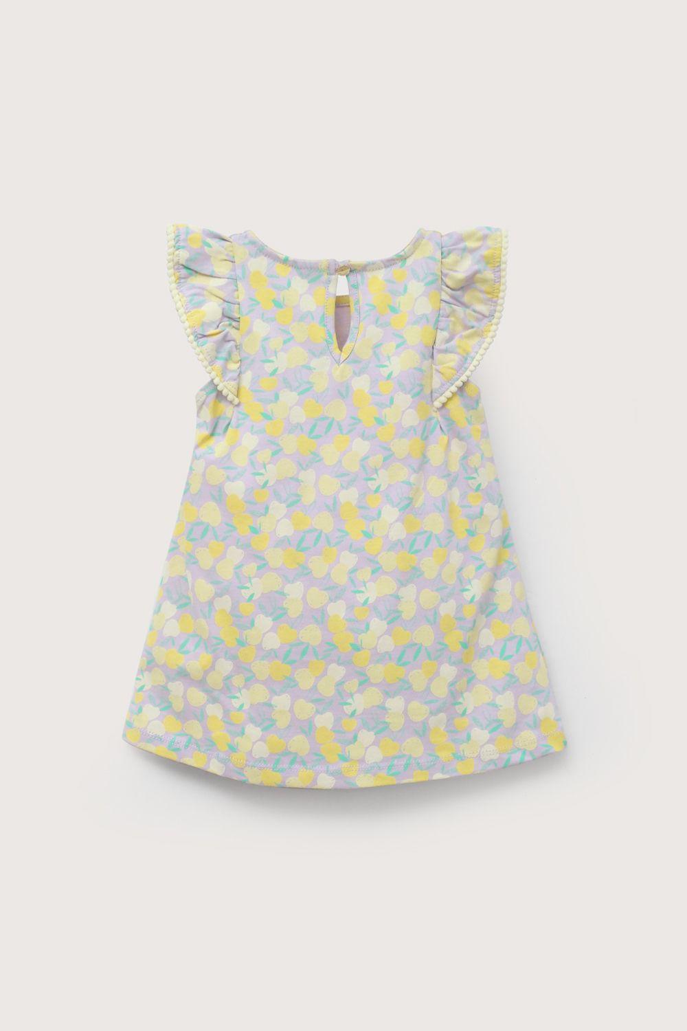 Vestido lila estampado de niña-2