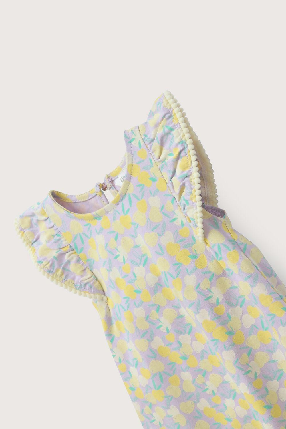 Vestido lila estampado de niña-3