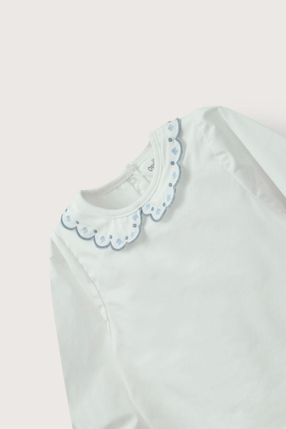 Body blusa blanca de bebé niña-3