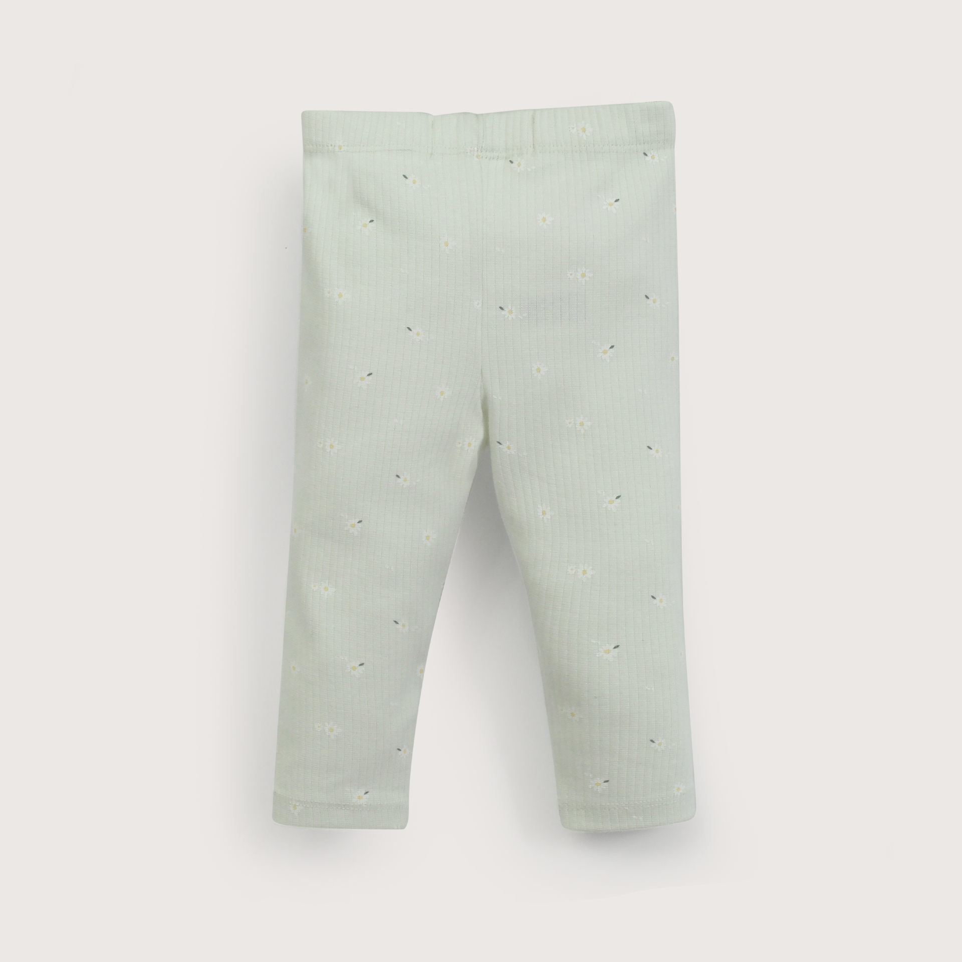 Calza de rib verde de niña-2