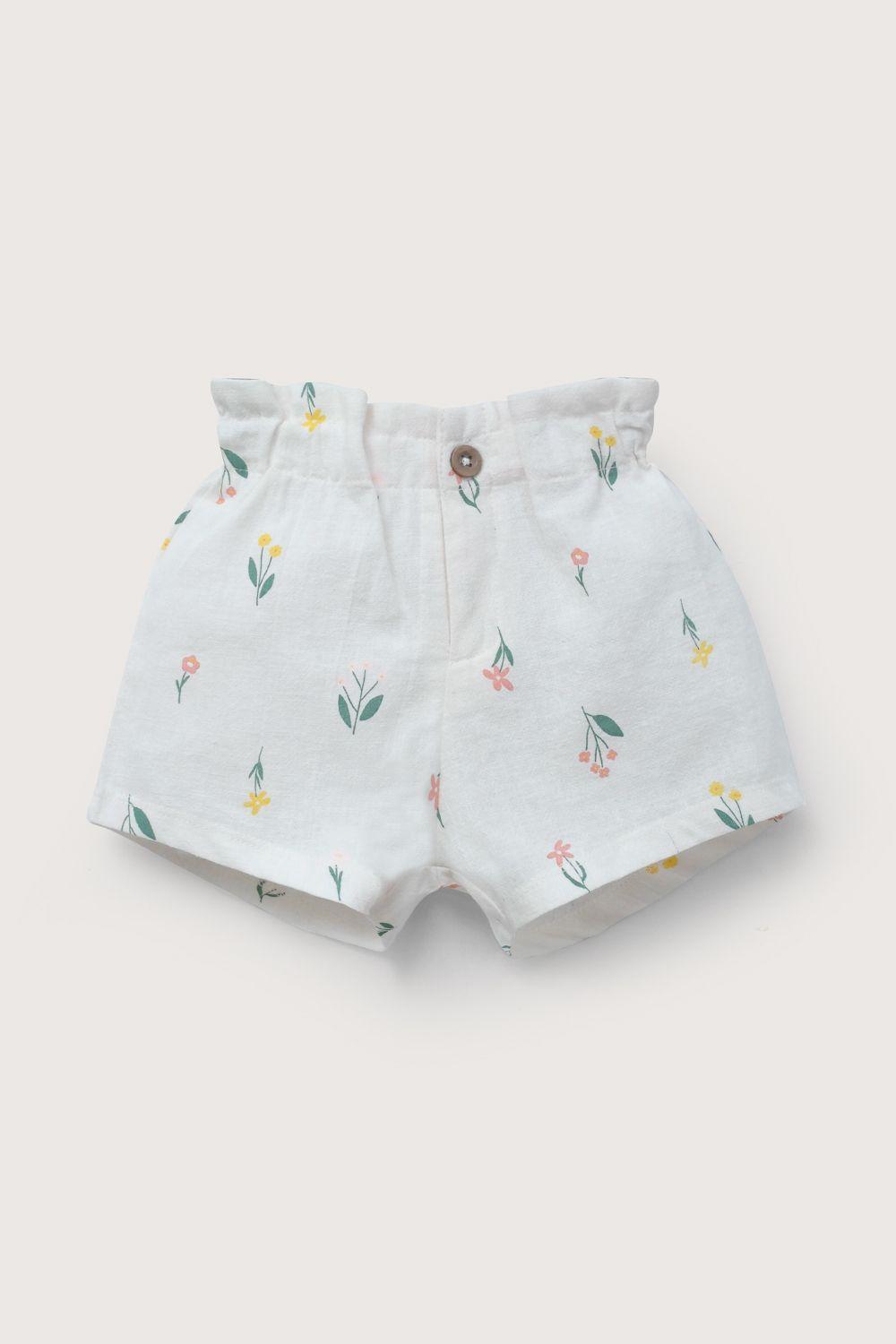 Short crema estampado de niña-1