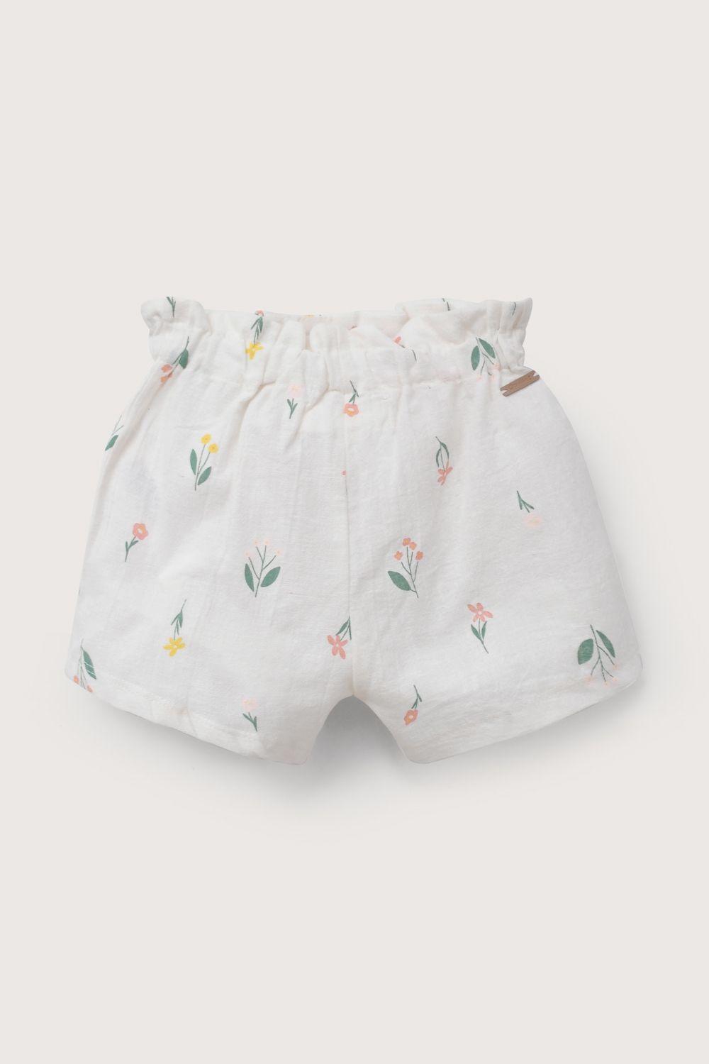 Short crema estampado de niña-2