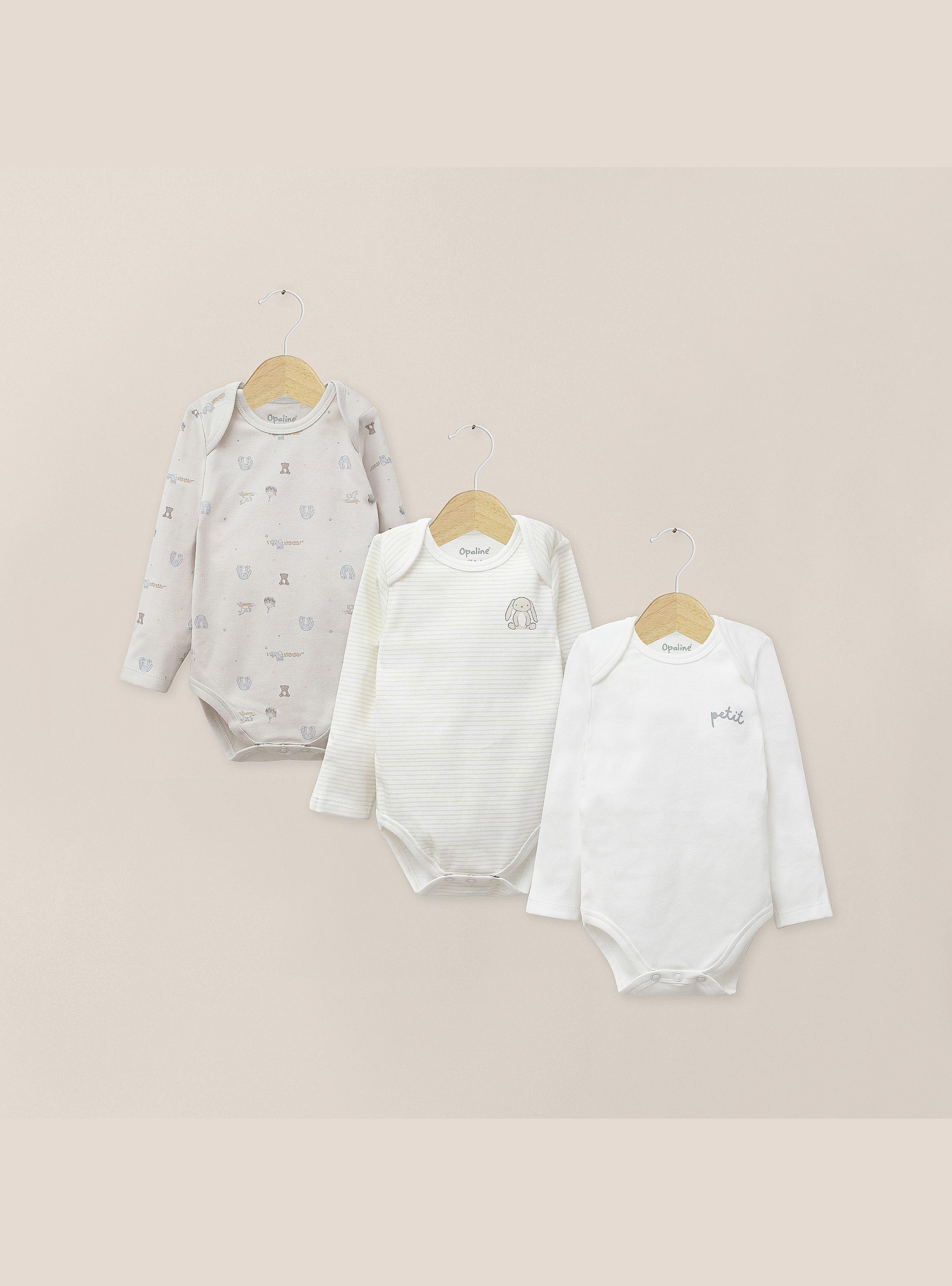 Pack Bodies Bebe Niño Beige-0