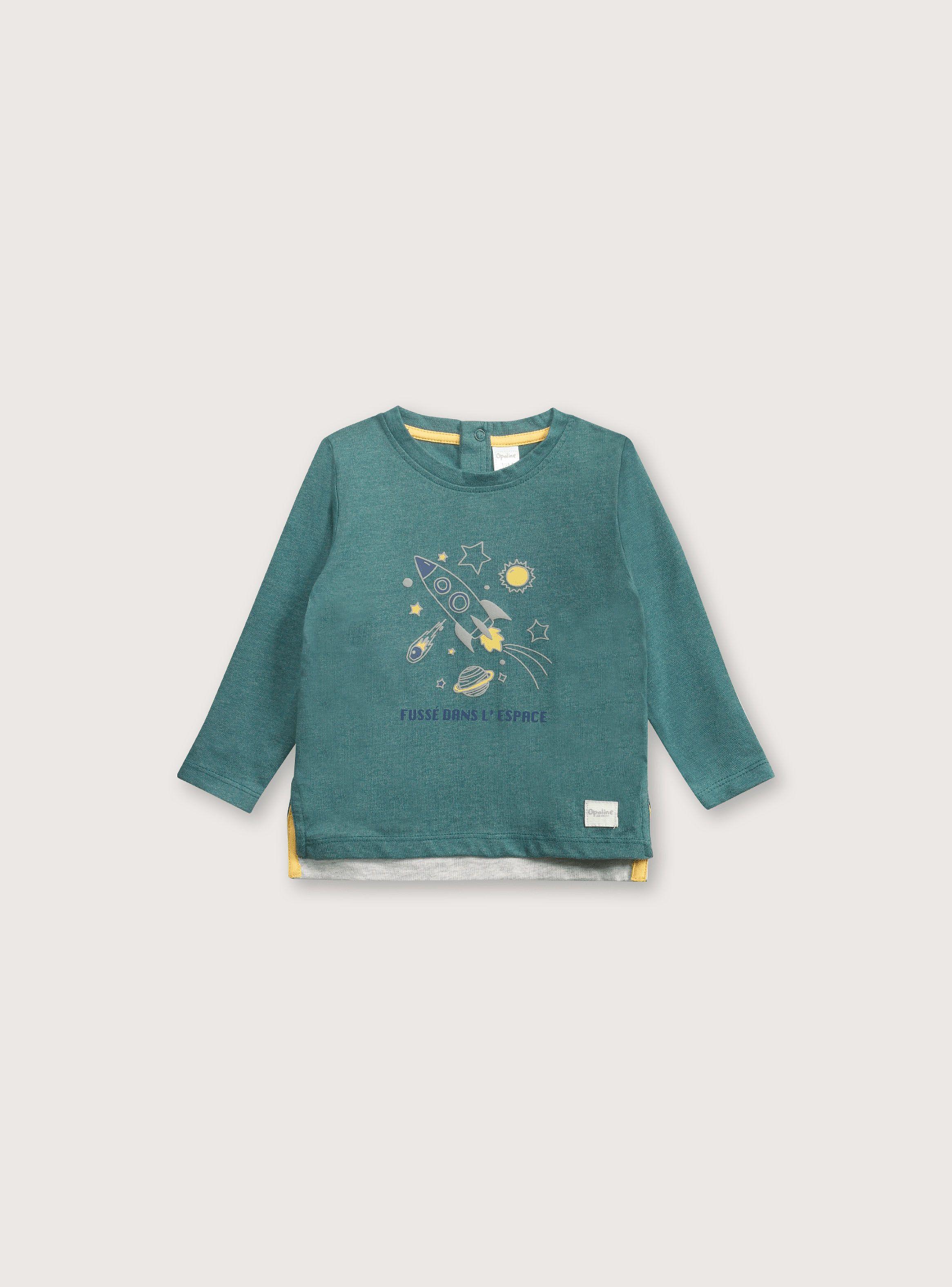 Polera Estampada Verde de Niño-0
