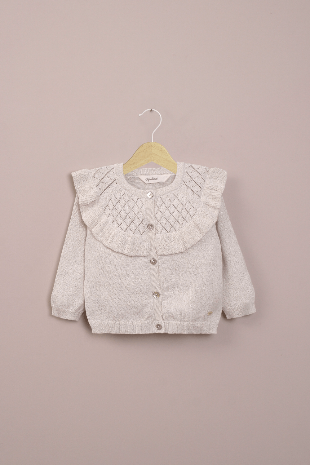 Chaleco blanco con lurex de niña-0