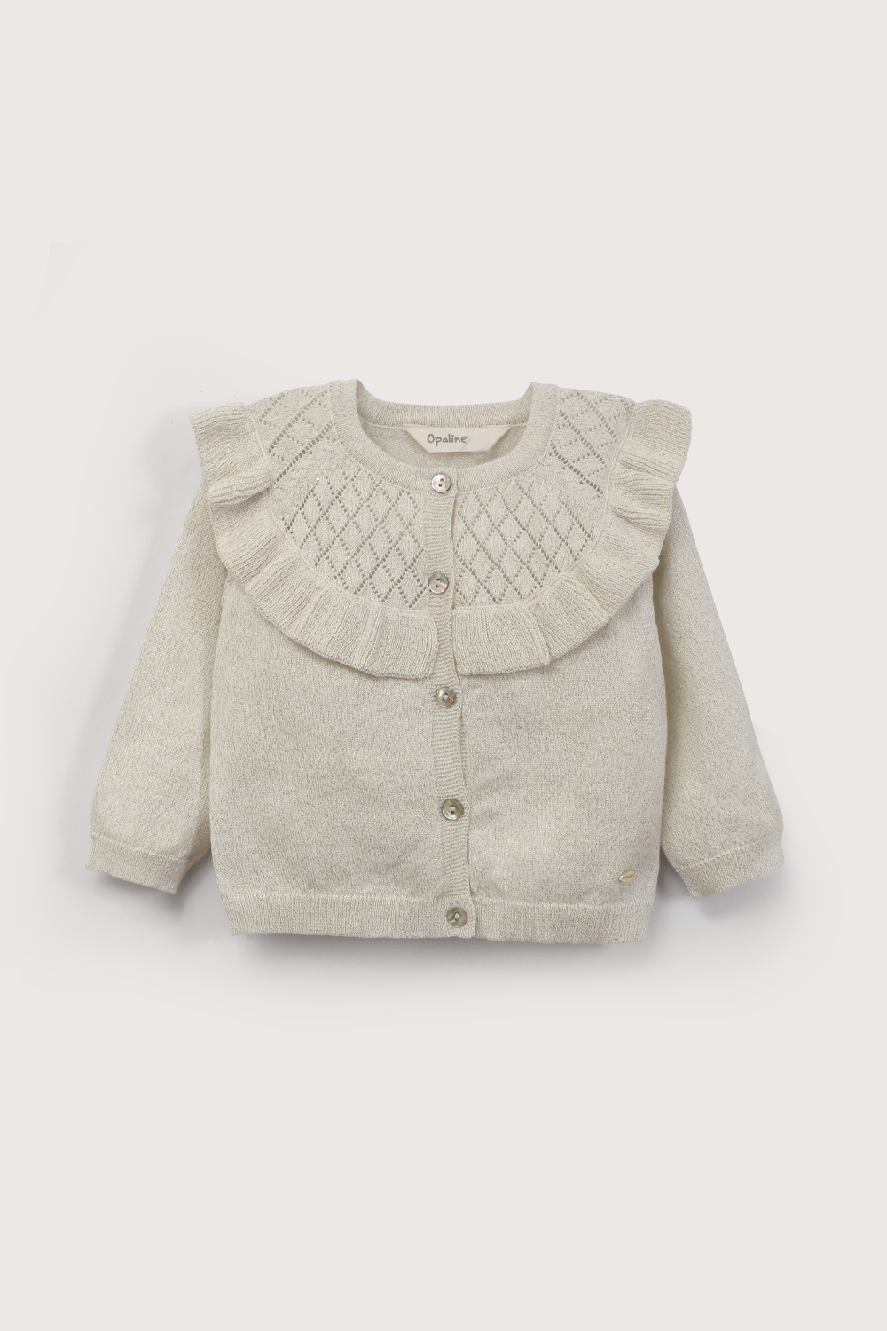 Chaleco blanco con lurex de niña-1