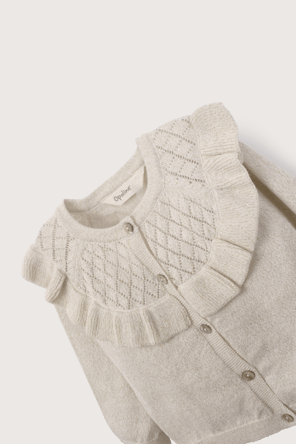 Chaleco blanco con lurex de niña-3