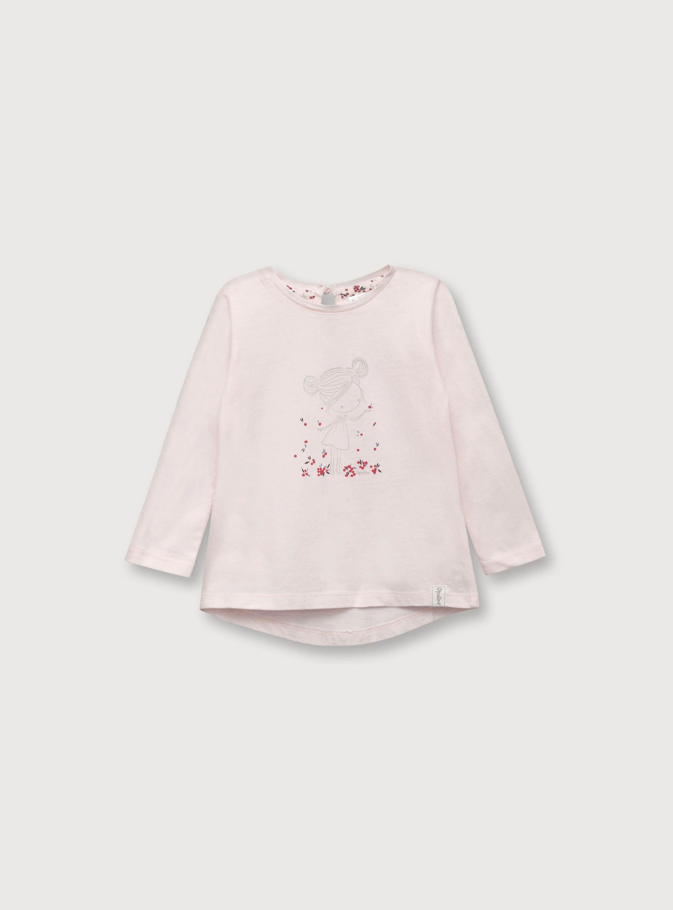 Polera Niña Esencial Manga Larga Rosado (6M A 4A) Opaline-0