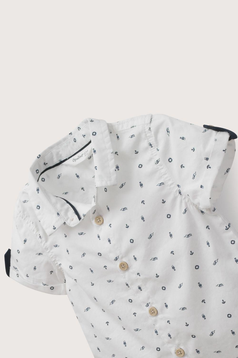 Camisa manga corta blanca de niño-3