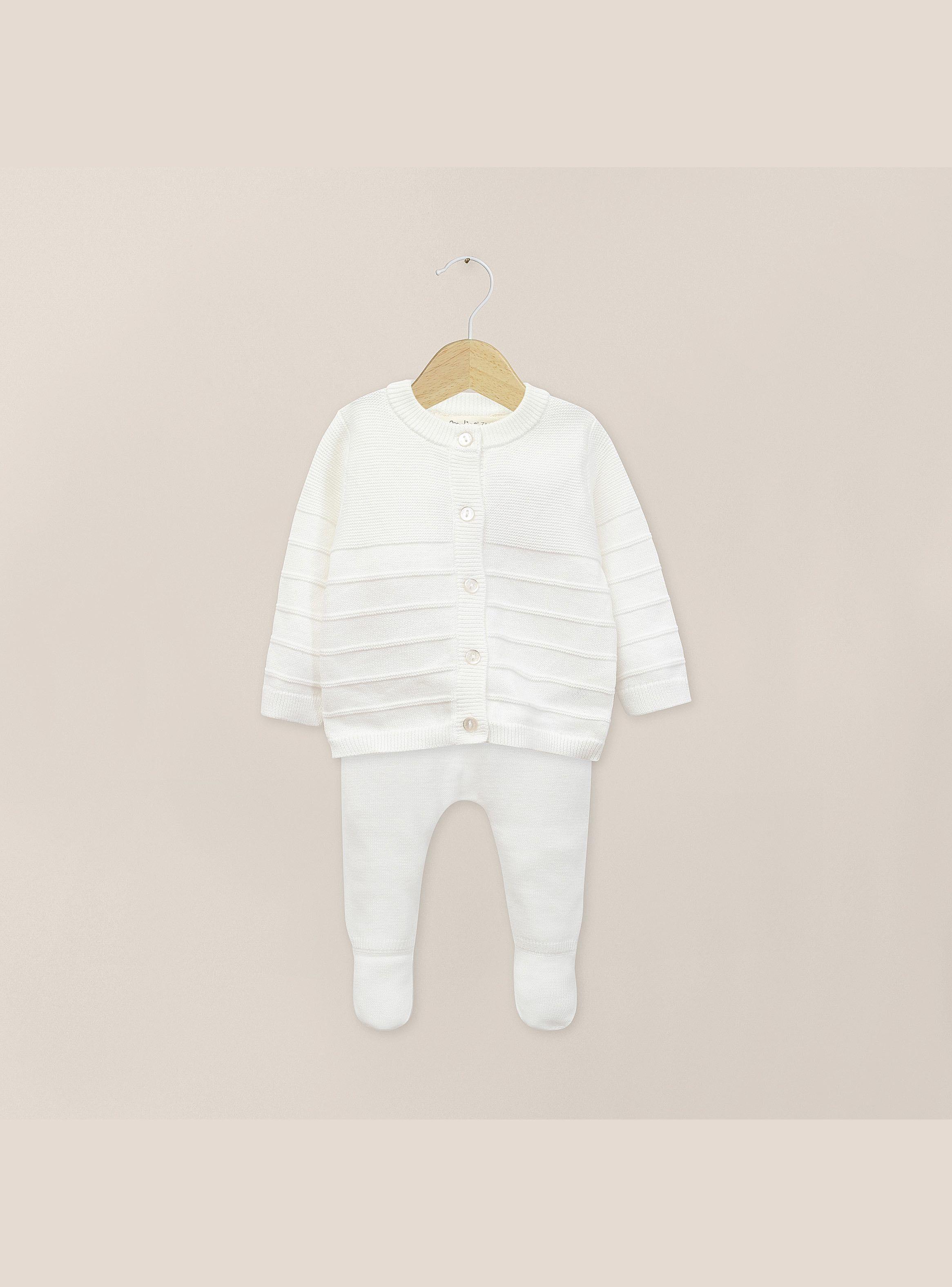 Conjunto Tejido Bebe Unisex Blanco-0