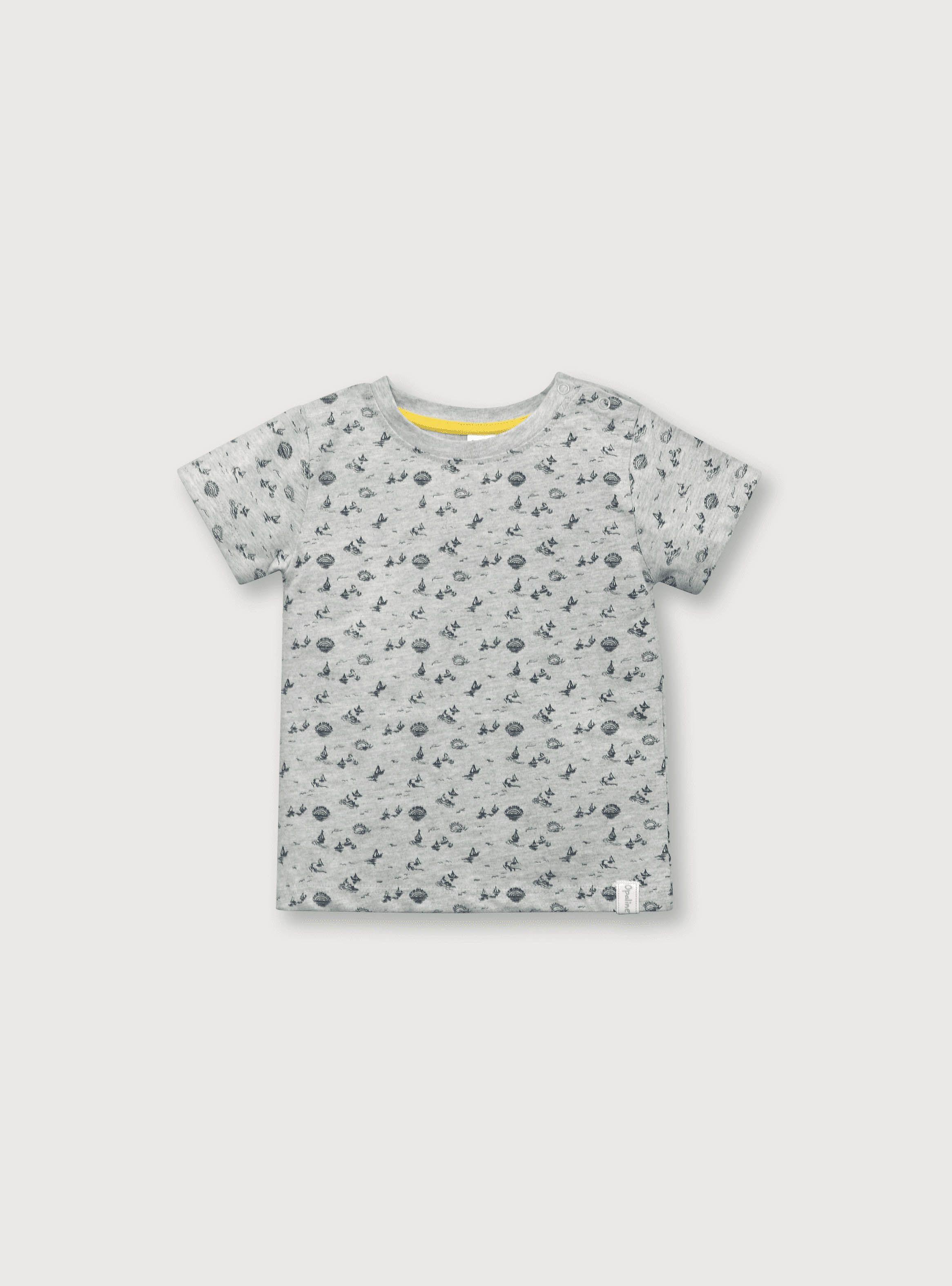 Polera De Niño Manga Corta Gris (6M A 4A) Opaline-0
