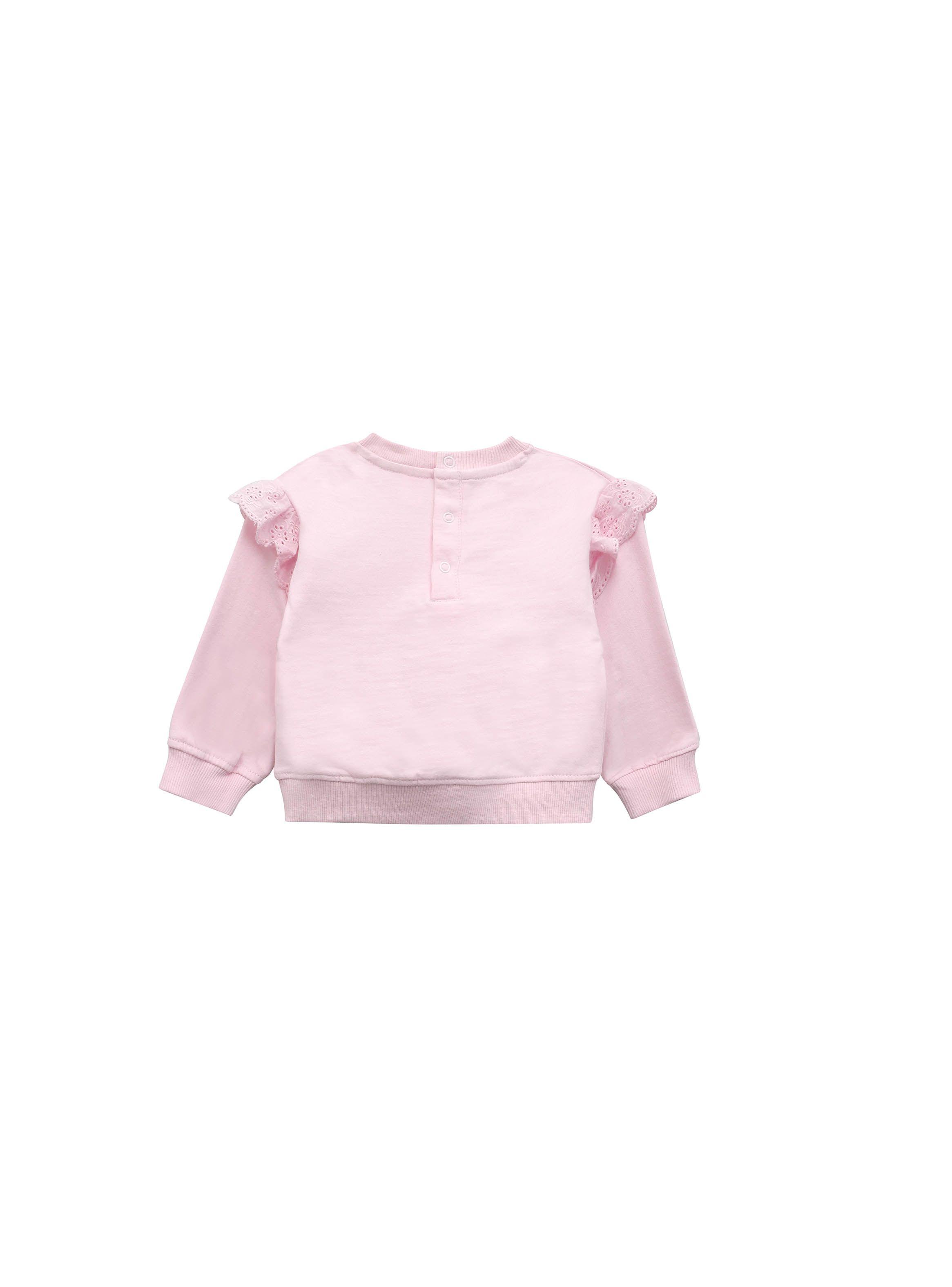 Polerón de bebé niña con broderie Rosado (RN - 9M)-1