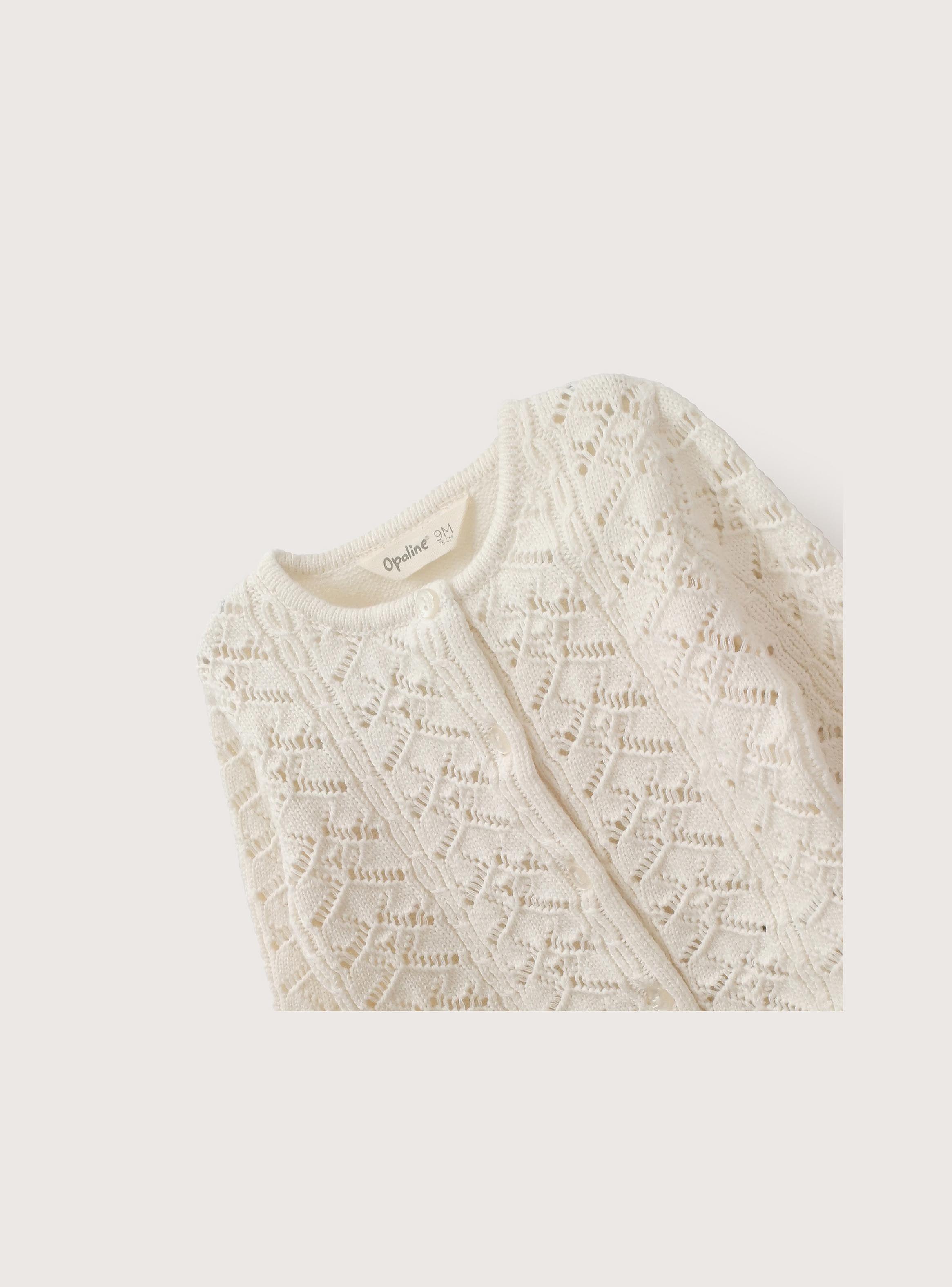 Chaleco Infant Niña Calado Blanco-2