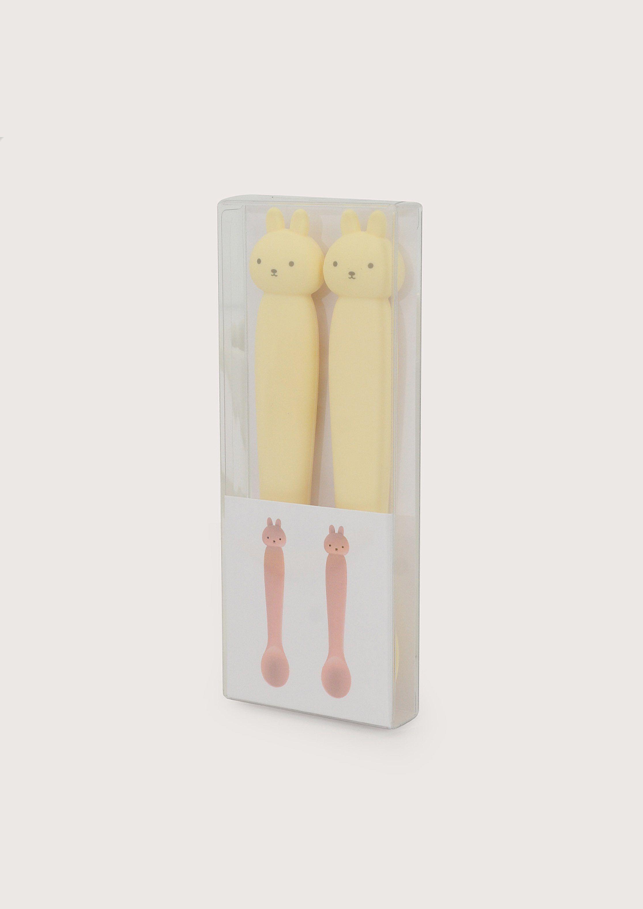 Set 2 cucharas conejo amarillo-2