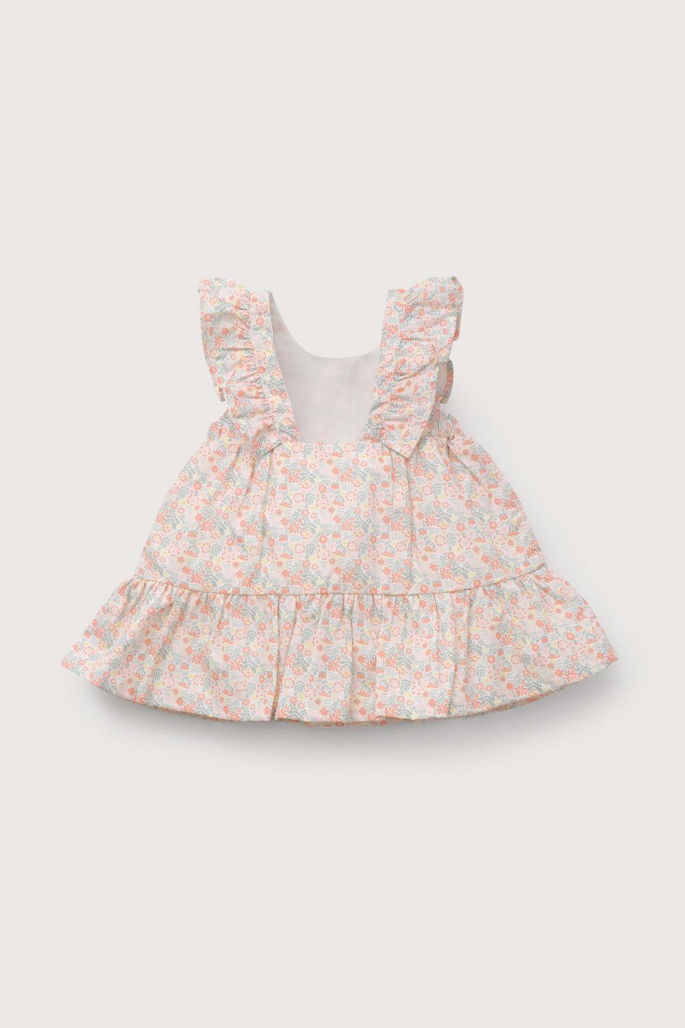 Vestido estampado rosado de niña-2