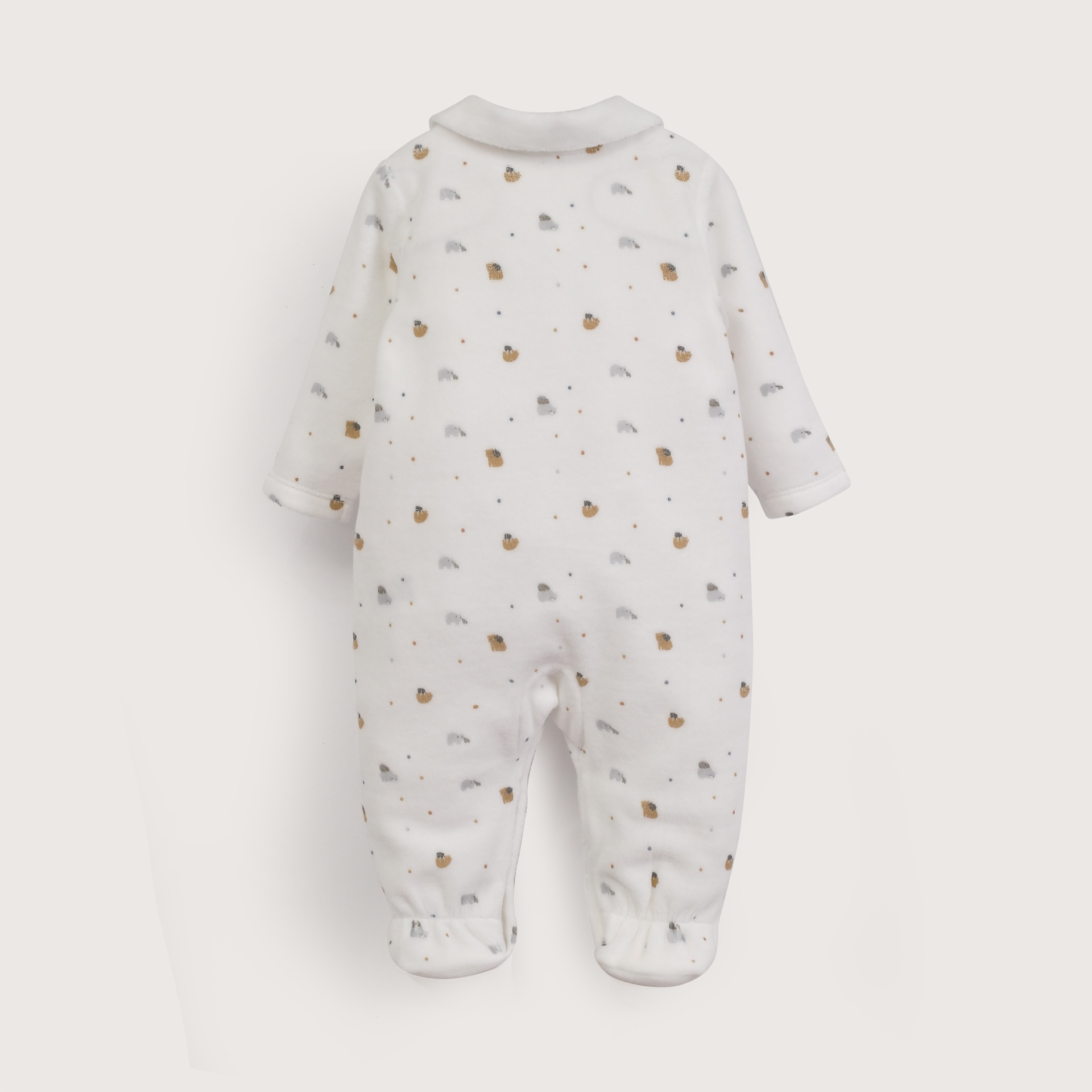 Osito plush blanco estampado de bebé niño-2