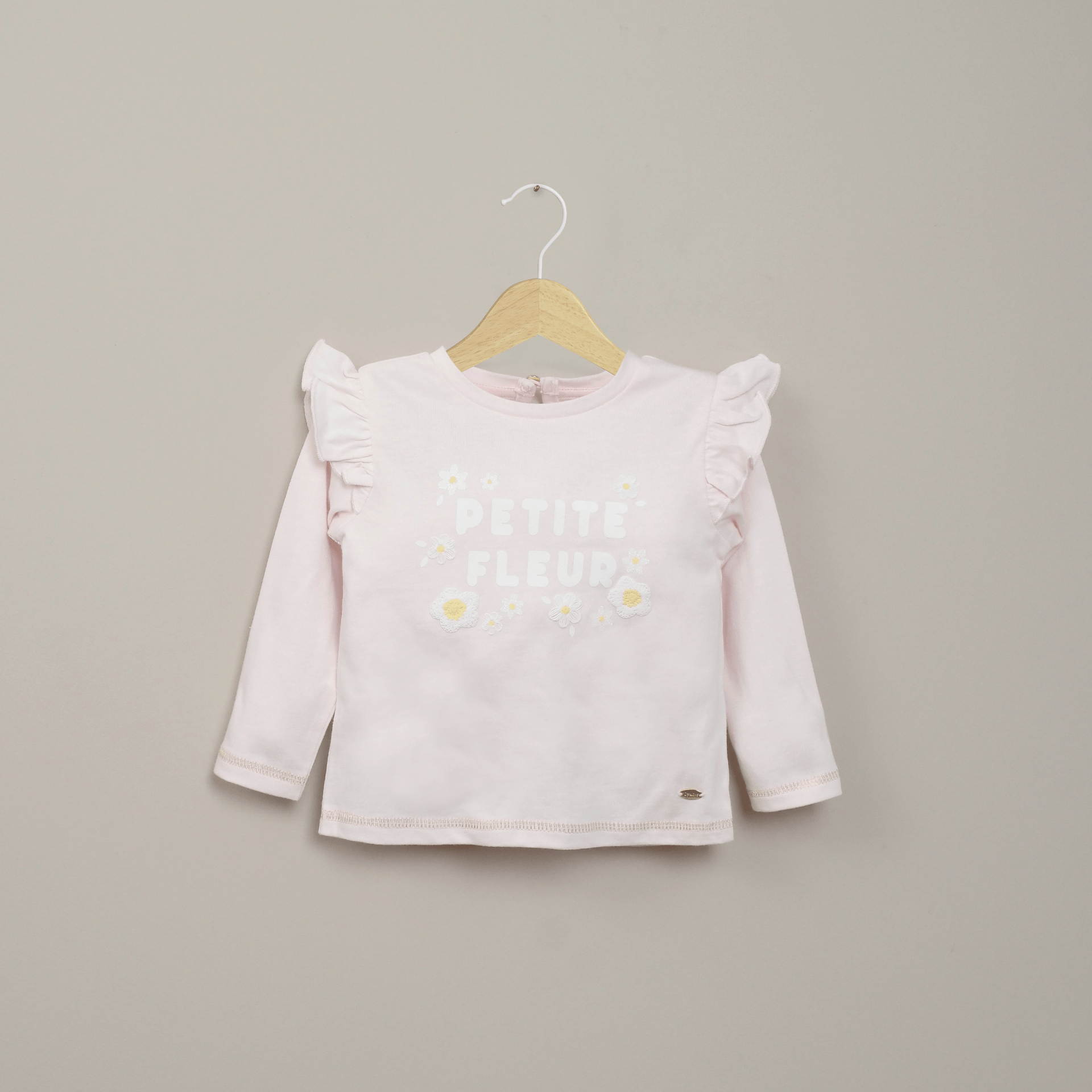 Polera manga larga rosada clara de niña-0