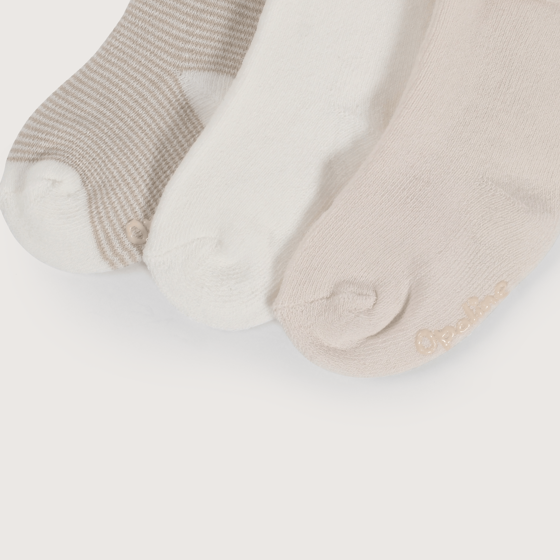 Pack de 3 calcetines beige de bebe-1