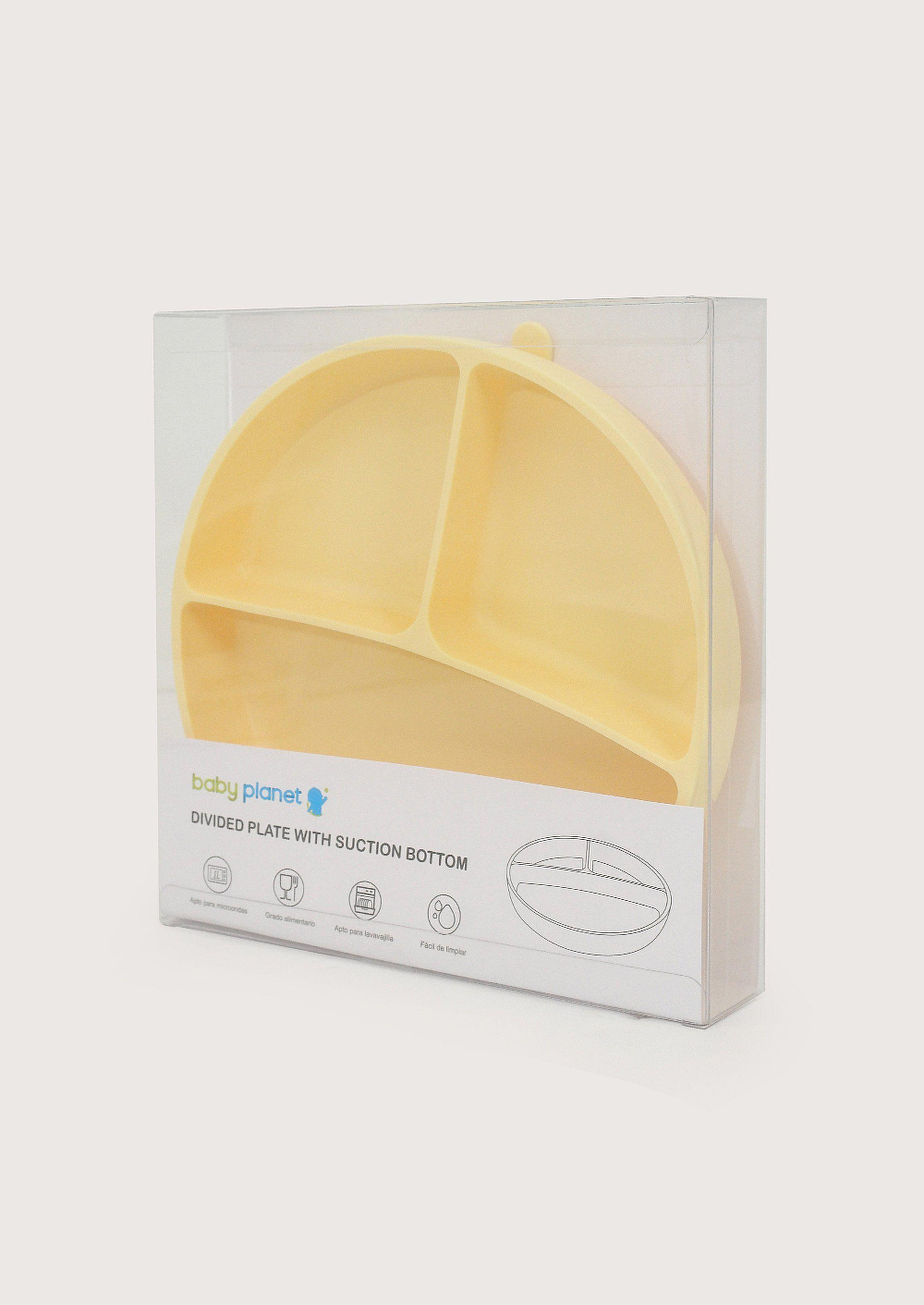Plato dividido con base antideslizante amarillo-2
