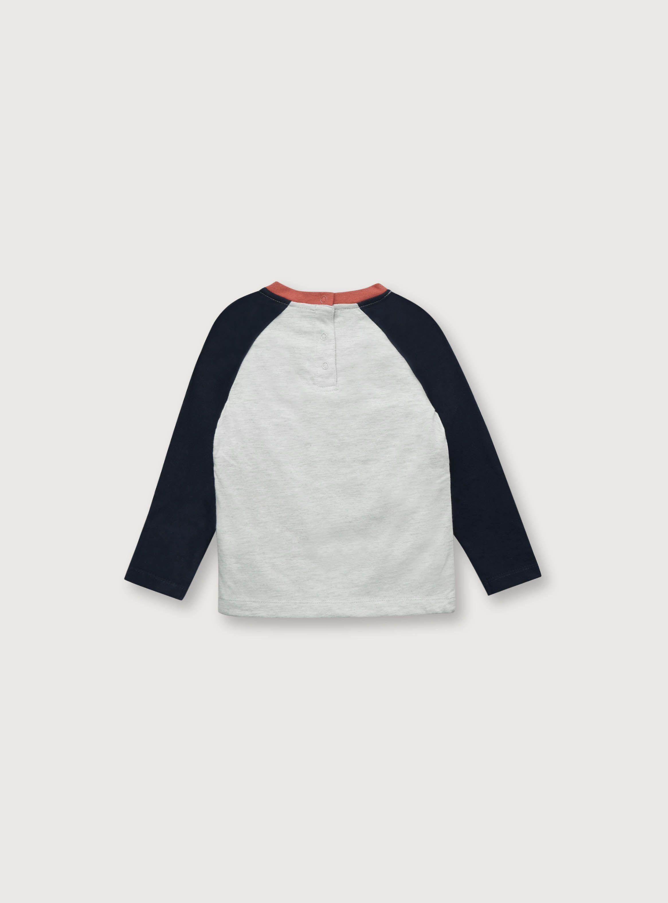 Polera Niño Manga Raglan Autos Gris (6M A 4A) Opaline-1
