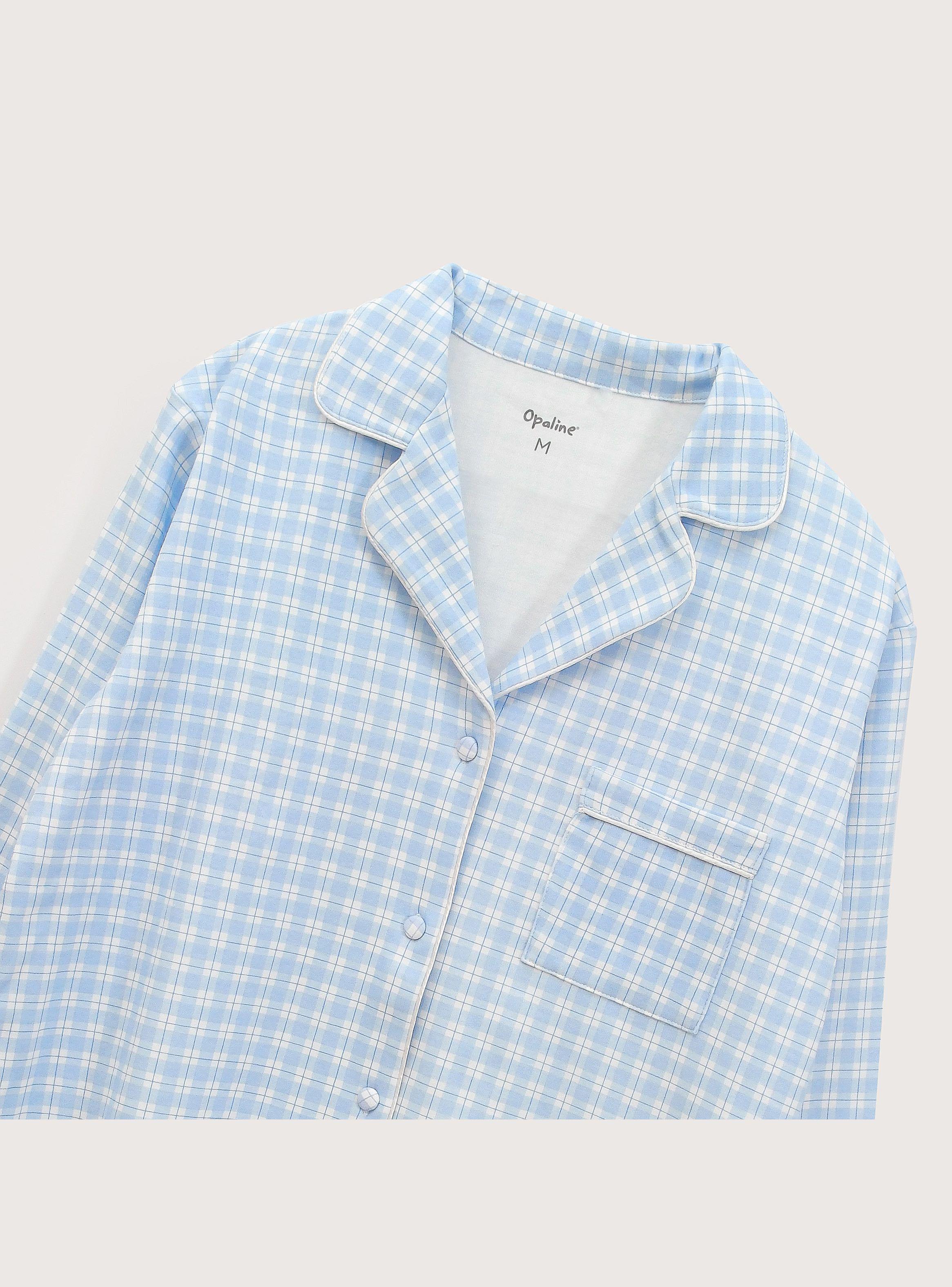 Pijama Conjunto De 2 Piezas De Mujer Celeste-4