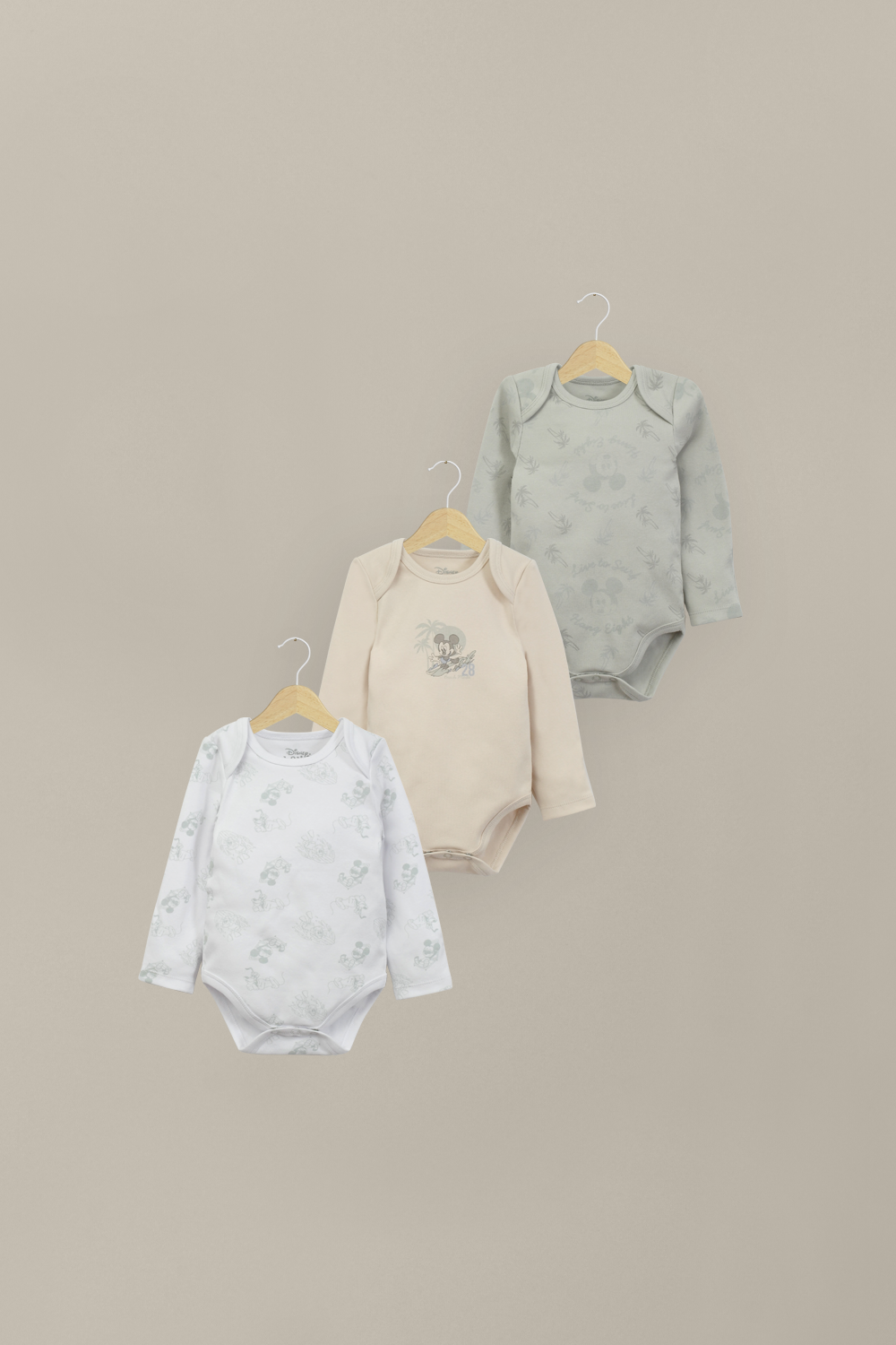 Tripack bodies manga larga disney de bebé niño-0