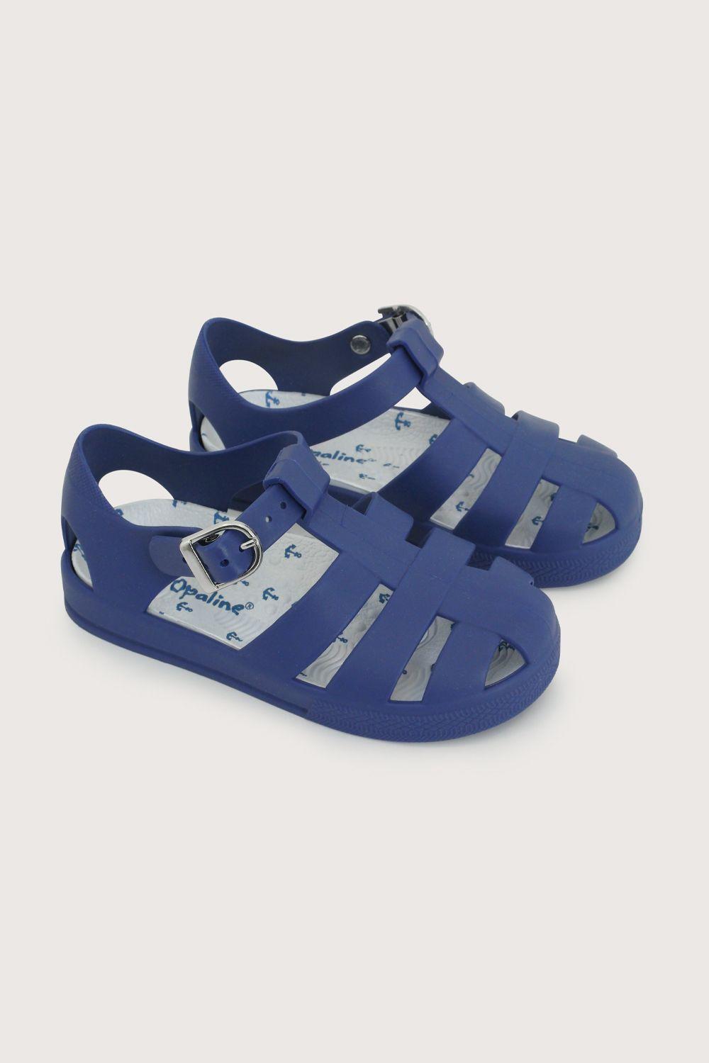 Sandalia aqua azul de niño hebilla-0