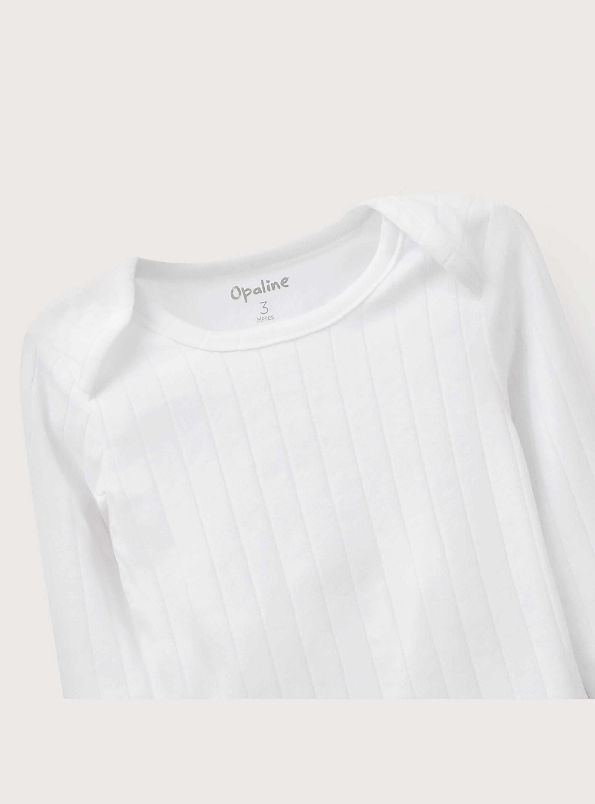 Pack 2 Camiseta Acanalada Blanca Bebé Unisex-2