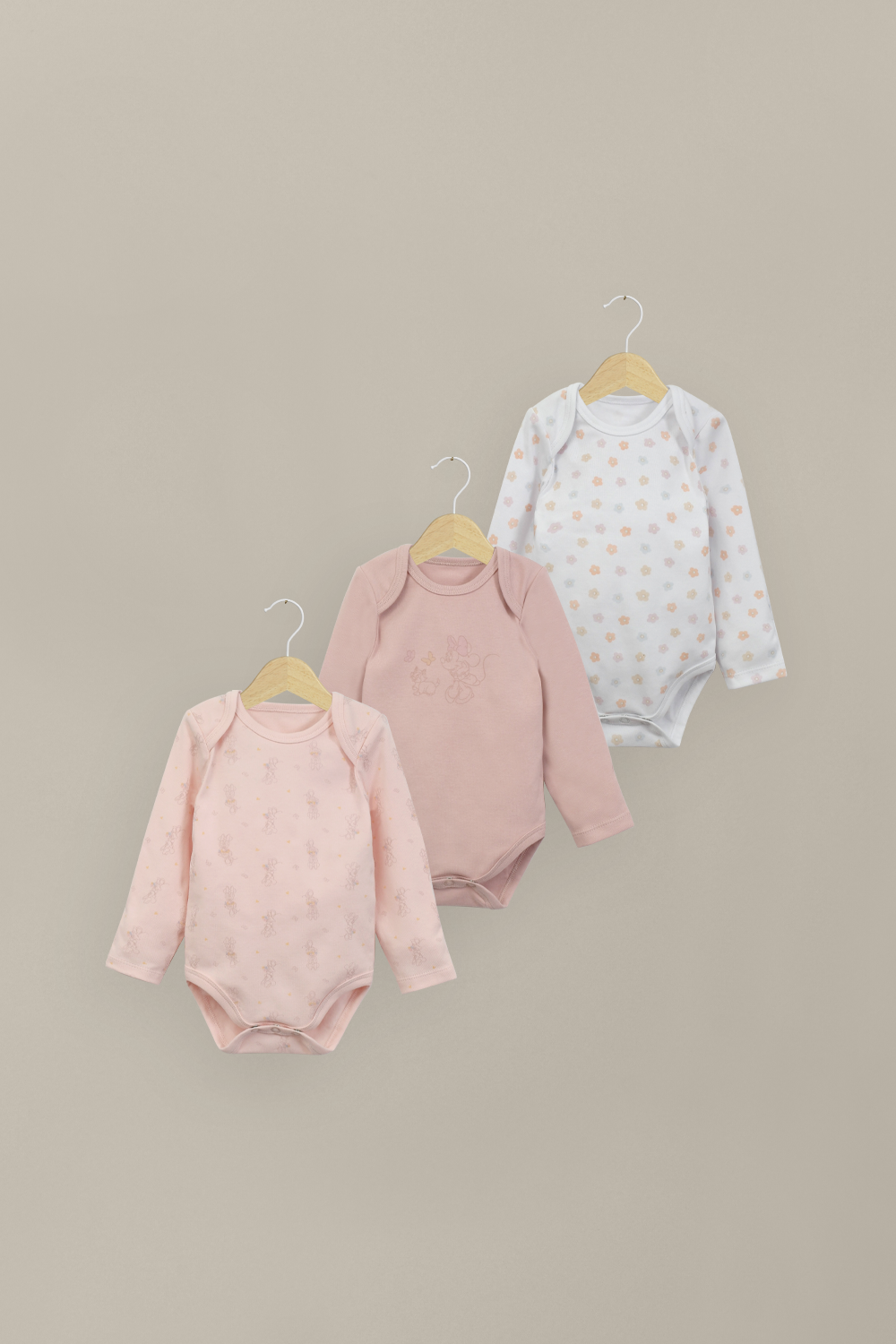 Tripack bodies manga larga disney de bebé niña-0