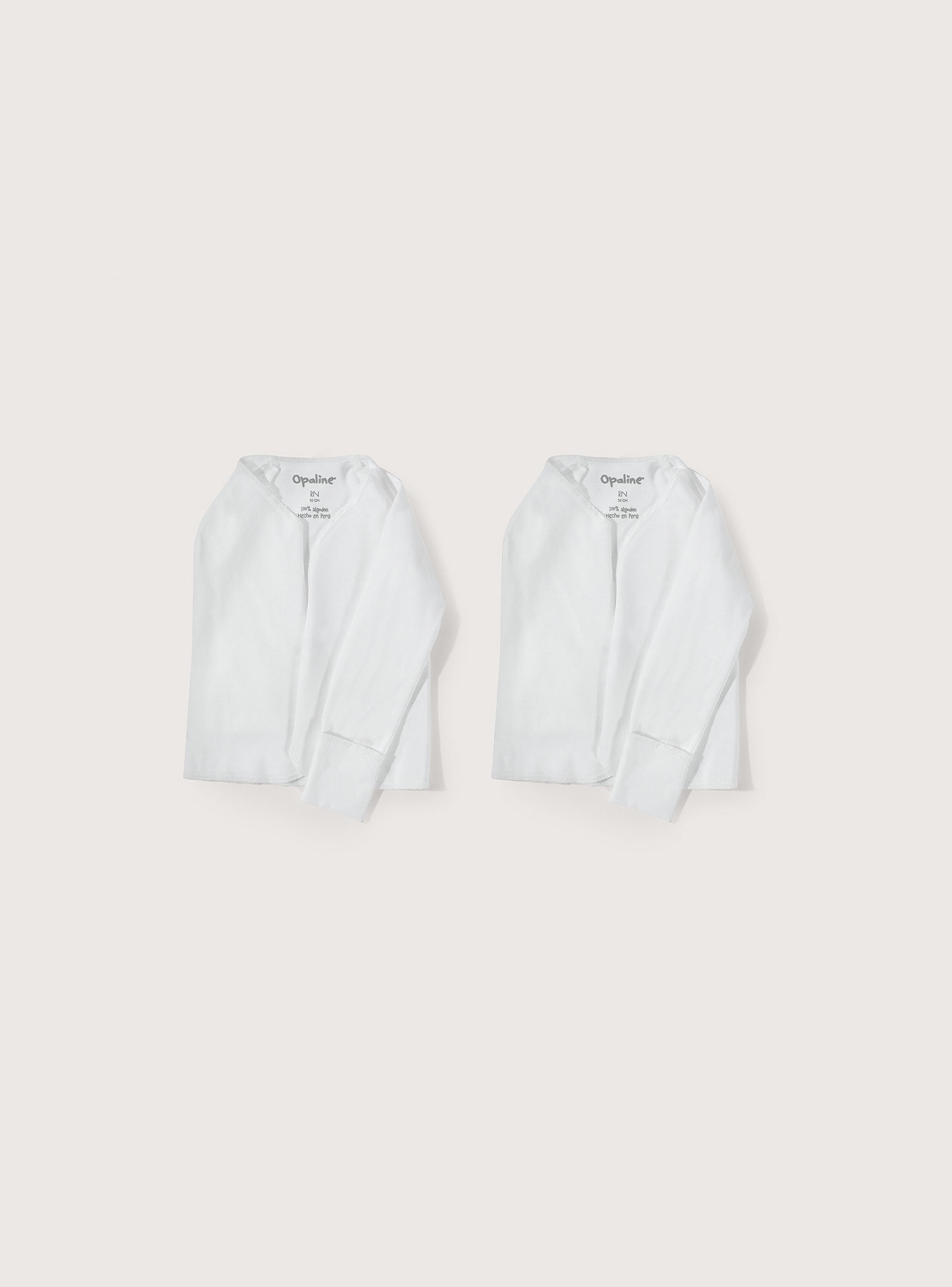 Pack De 2 Camisetas Guante Blancas Bebe Opaline-0