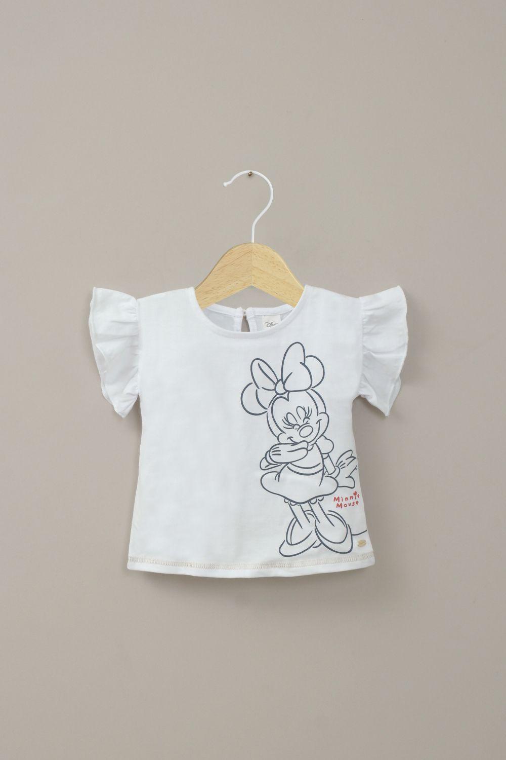 Polera blanca disney de niña-0