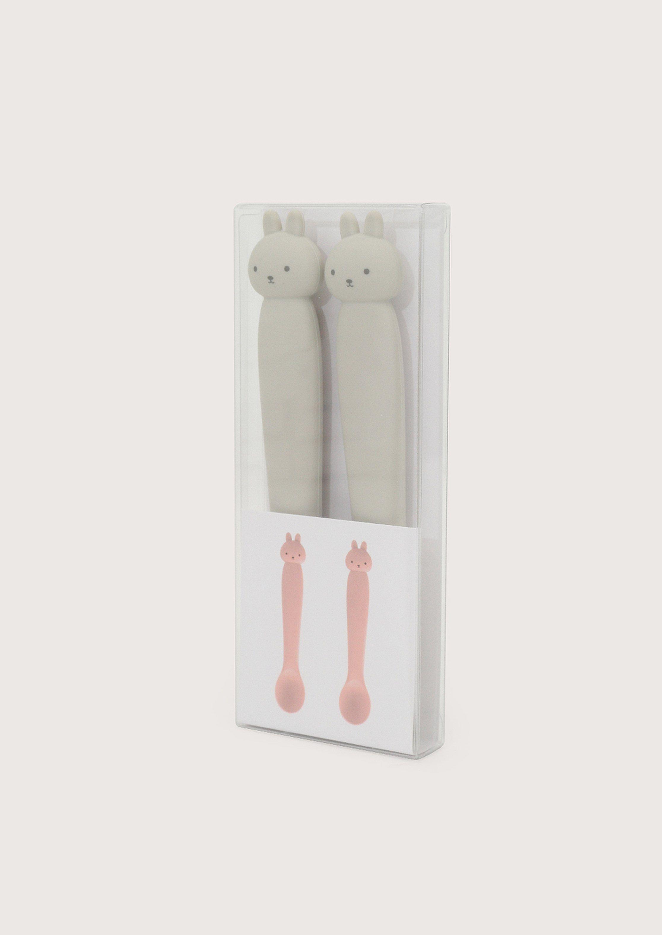 Set 2 cucharas conejo gris-2