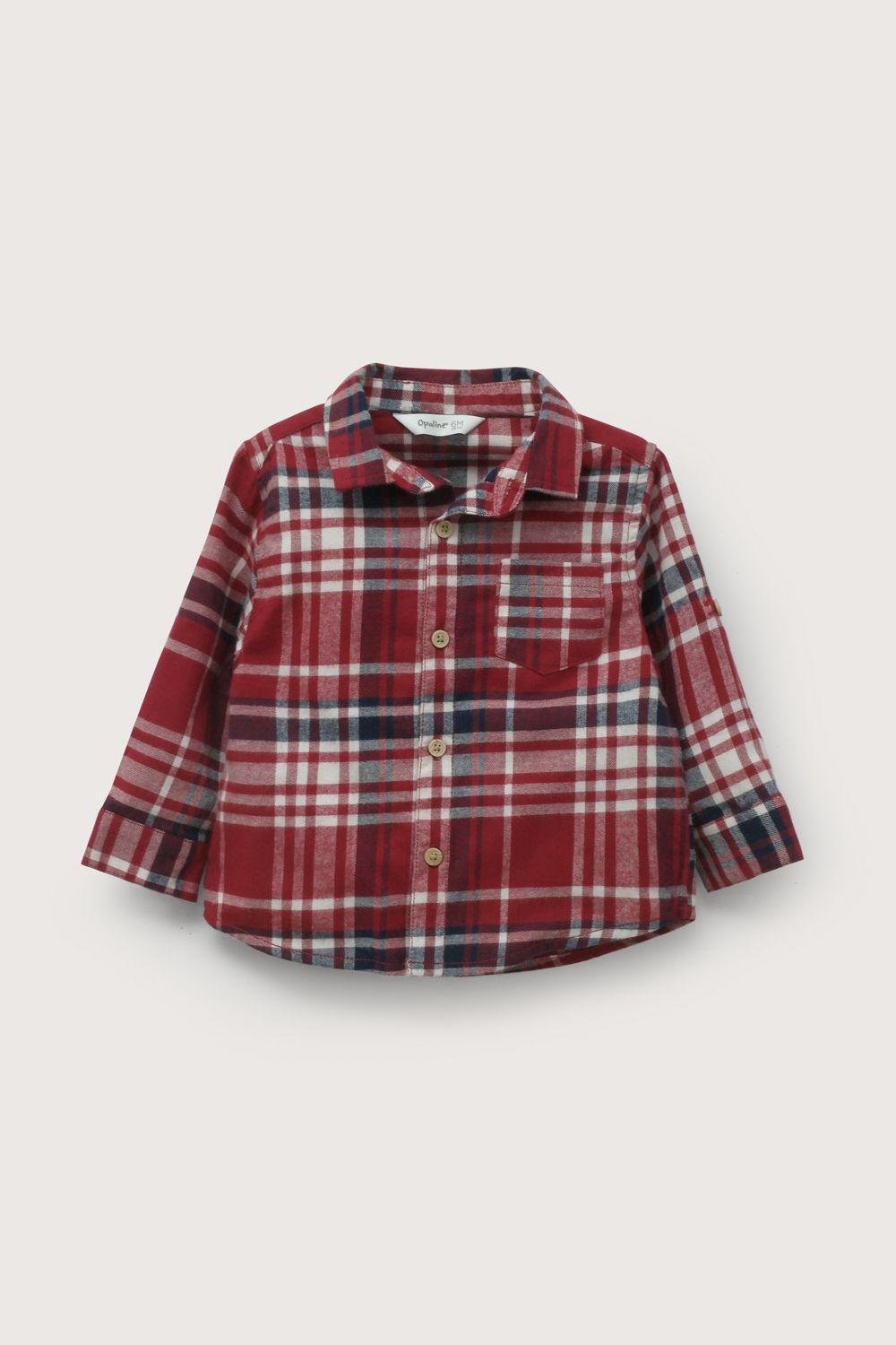 Camisa escocesa roja de niño-1