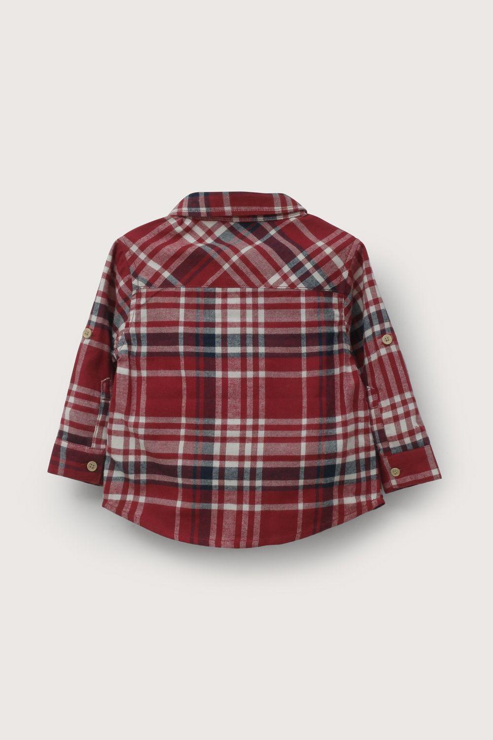 Camisa escocesa roja de niño-2