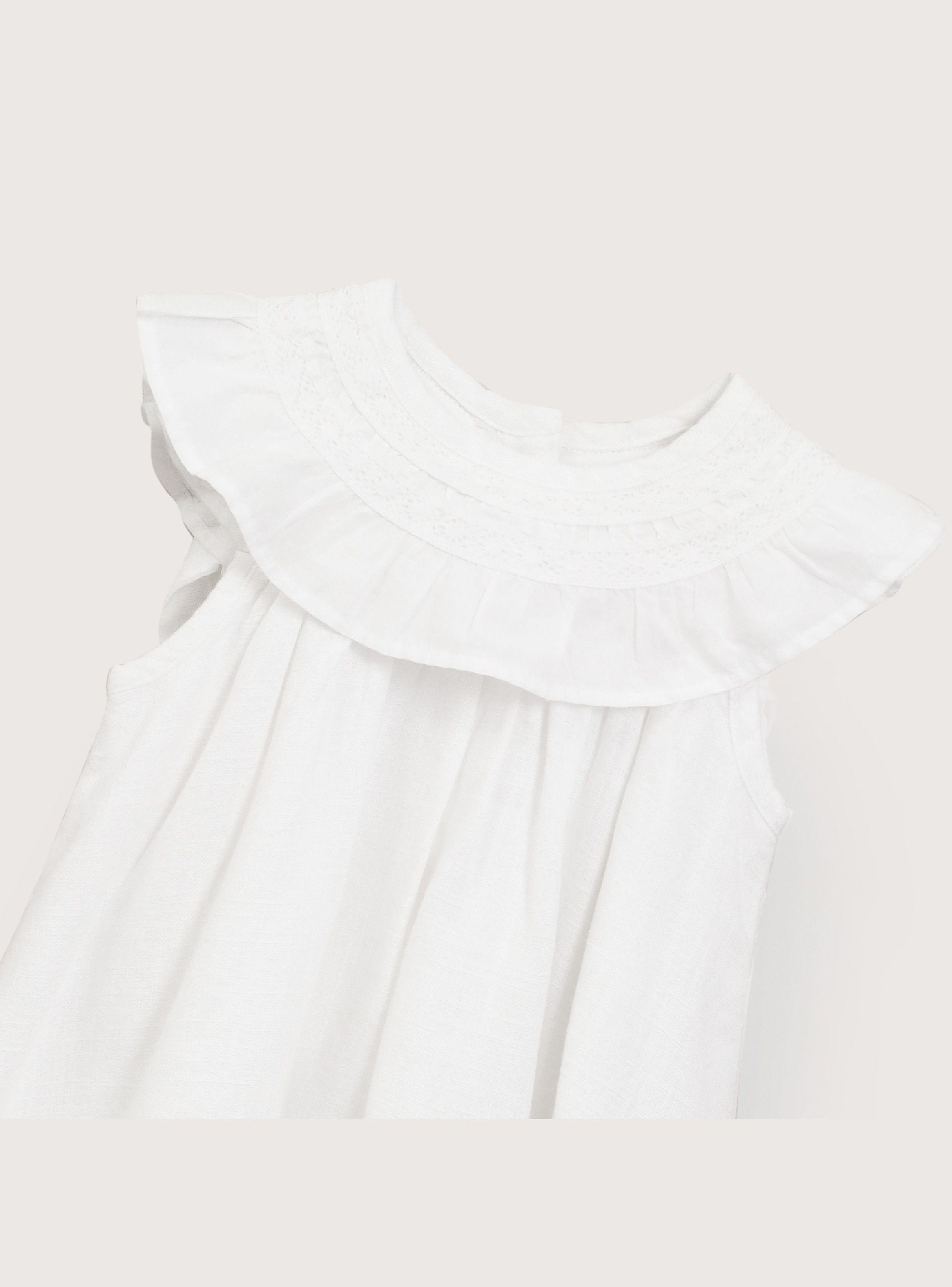 Vestido Blanco Con Lino Infant Niña-3