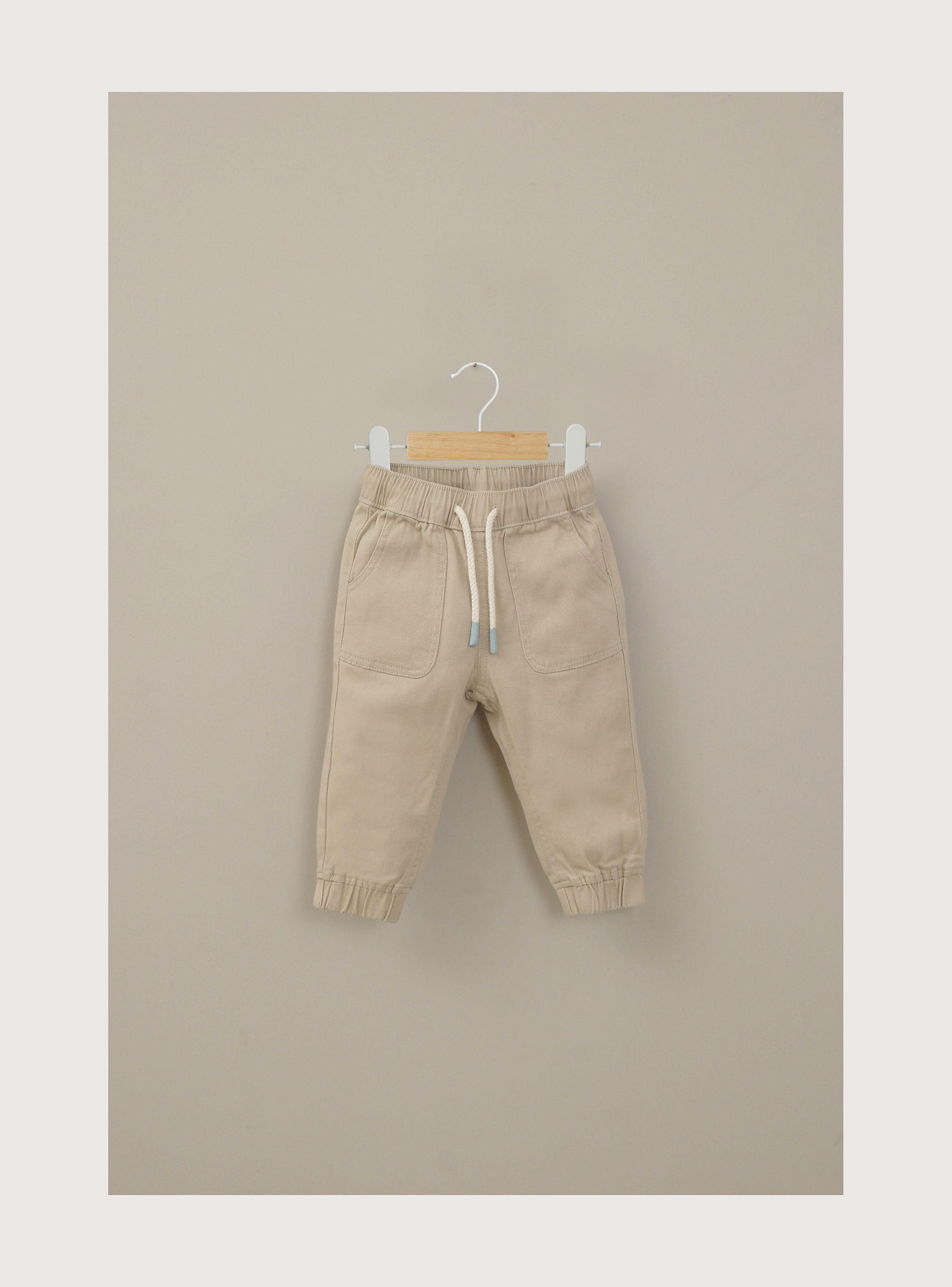 Pantalón jogger beige de niño-0