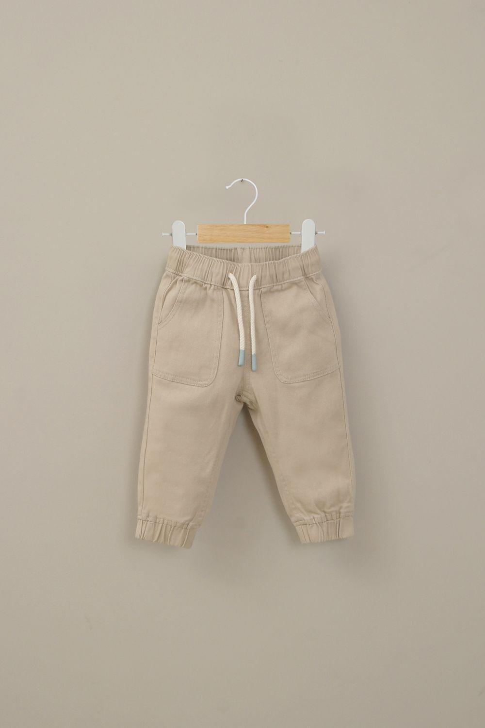 Pantalón jogger beige de niño-0