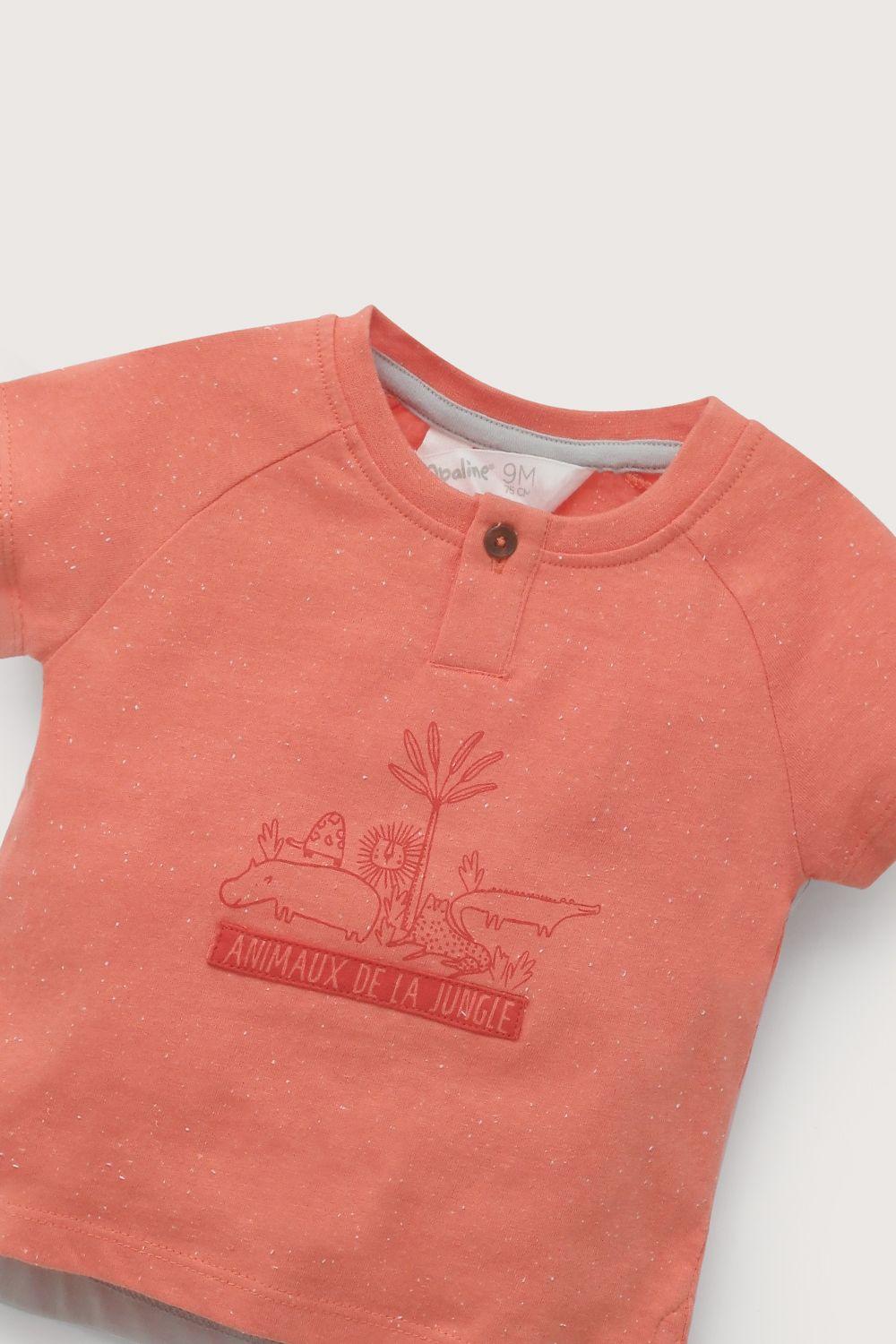 Polera manga corta roja de niño-3