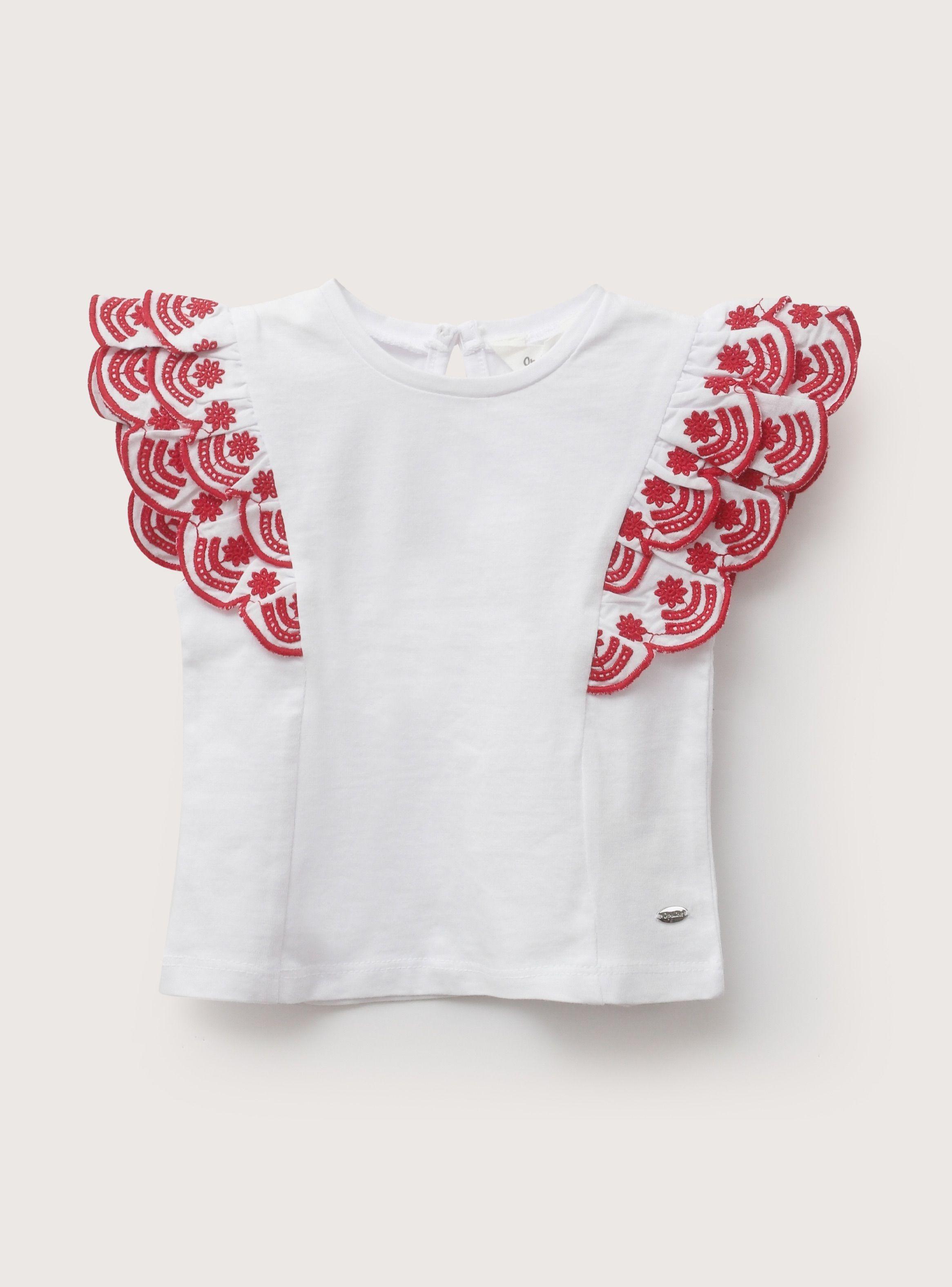 Polera Manga Vuelos Blanca Infant Niña-1