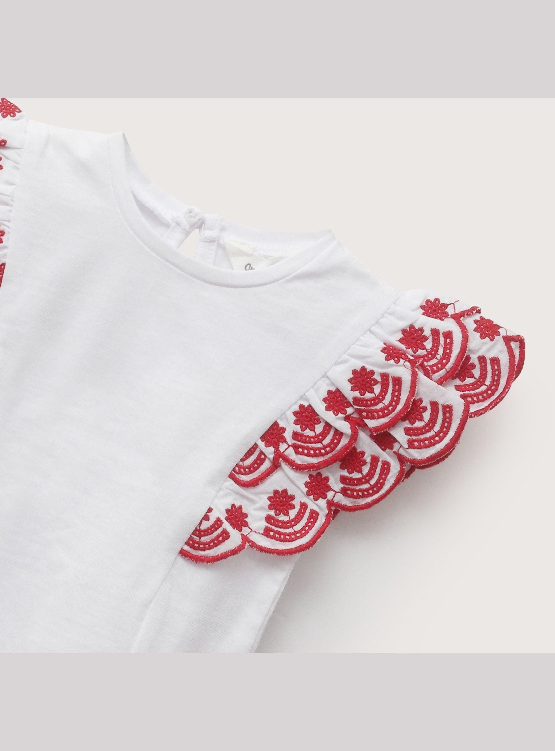 Polera Manga Vuelos Blanca Infant Niña-3