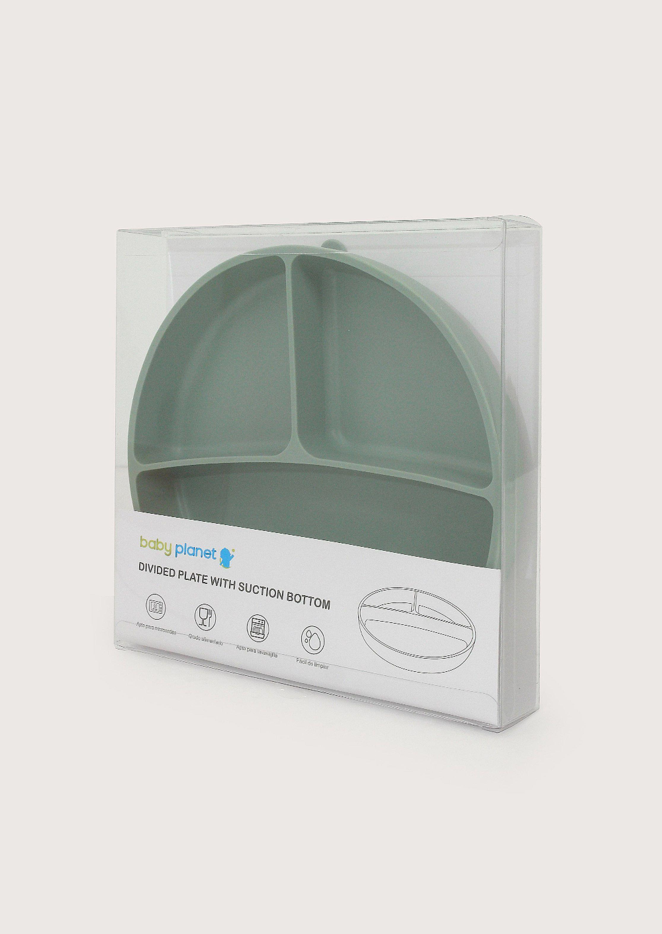 Plato dividido con base antideslizante verde-2