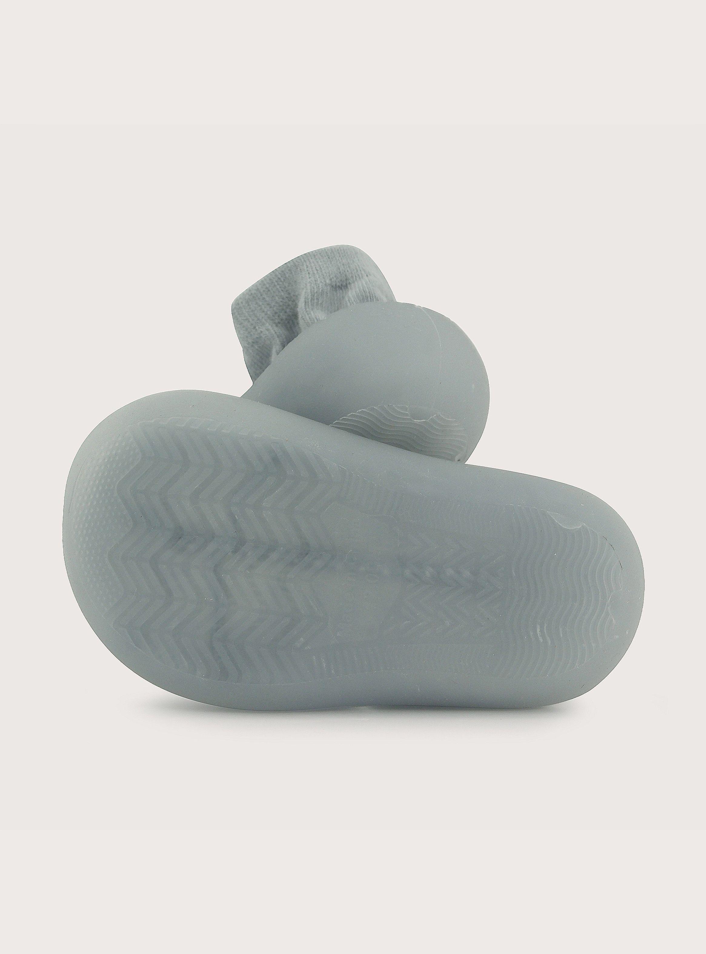 Pantufla Gris Suela De Goma Niño-2