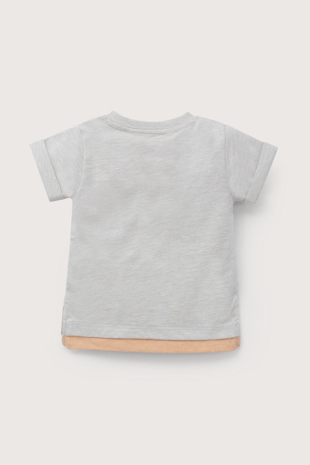 Polera manga corta beige de niño-2