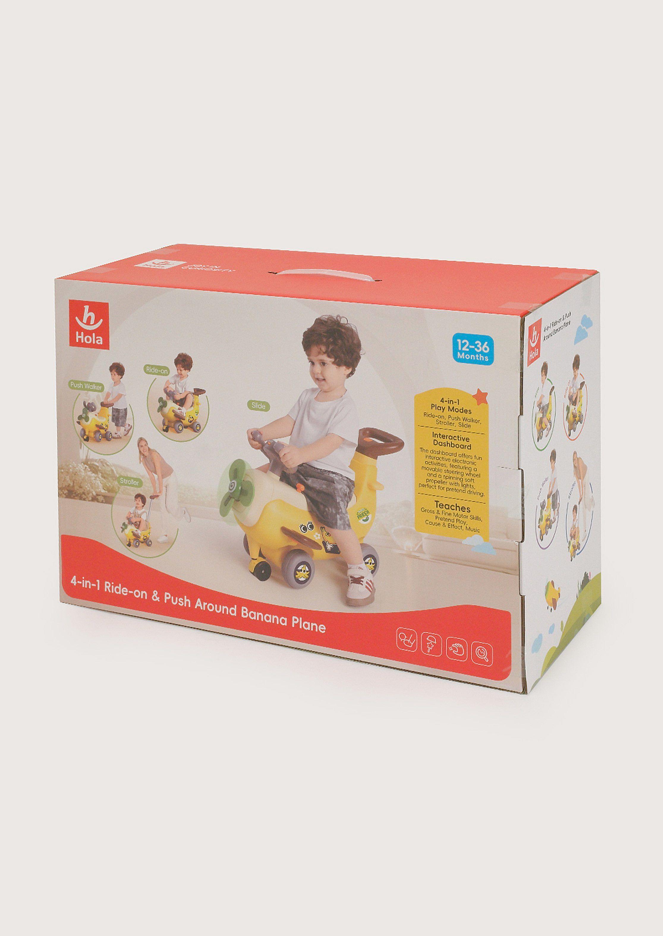 Avión Banana 4 en 1 Montable y de Empuje-2