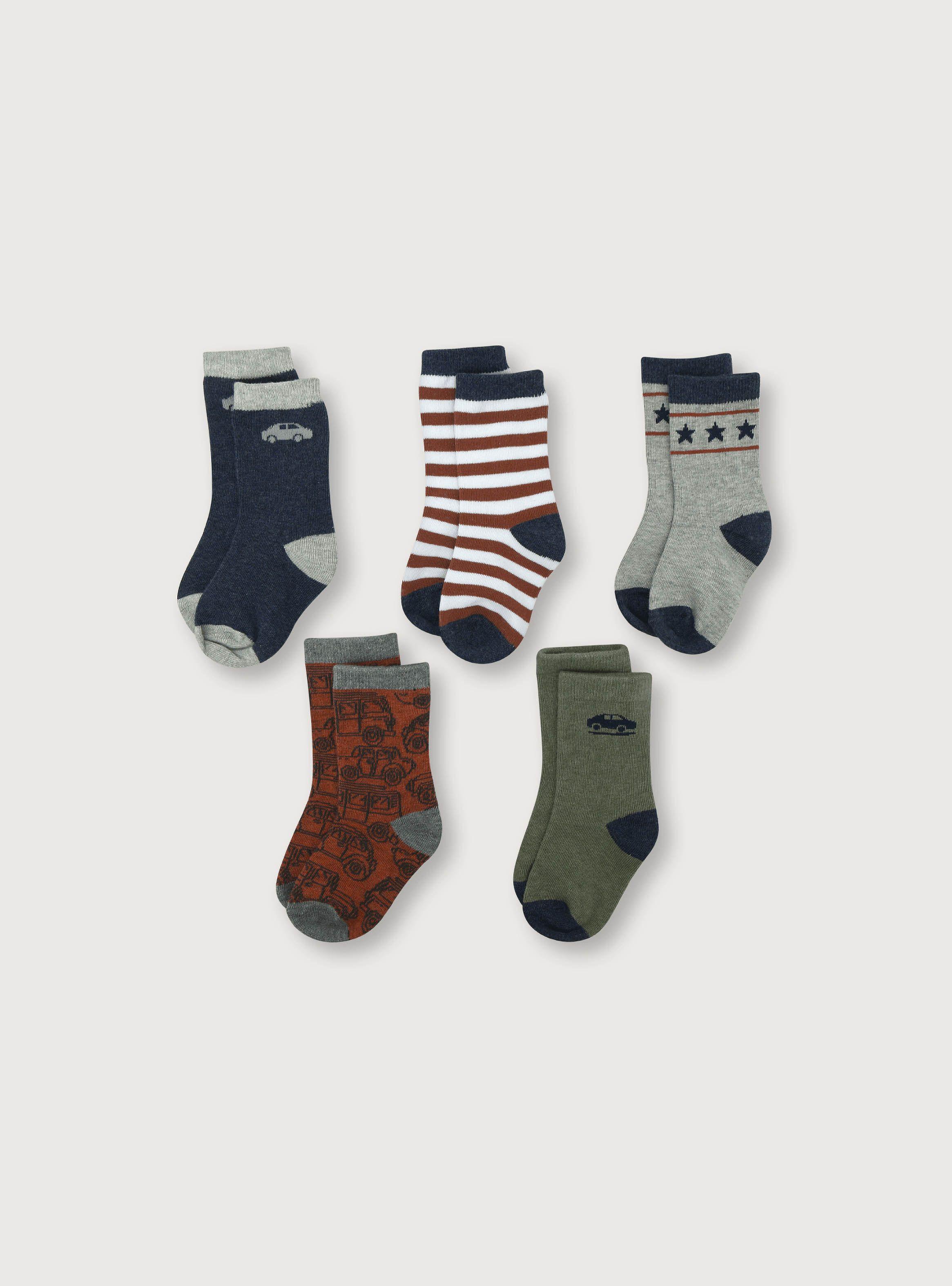 Calcetines De Niño Autos Verde (6M A 4A) Opaline-0