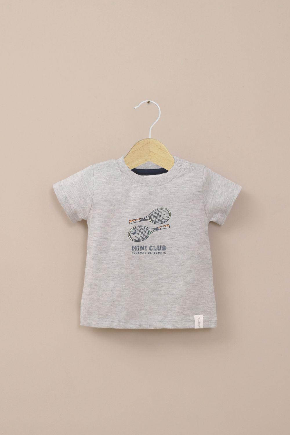 Polera manga corta gris de niño-0