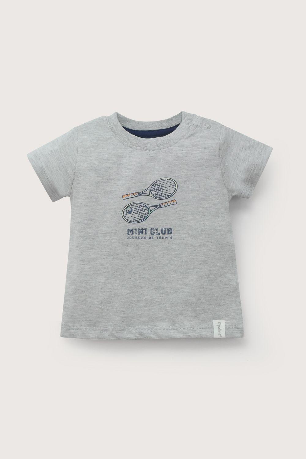 Polera manga corta gris de niño-1