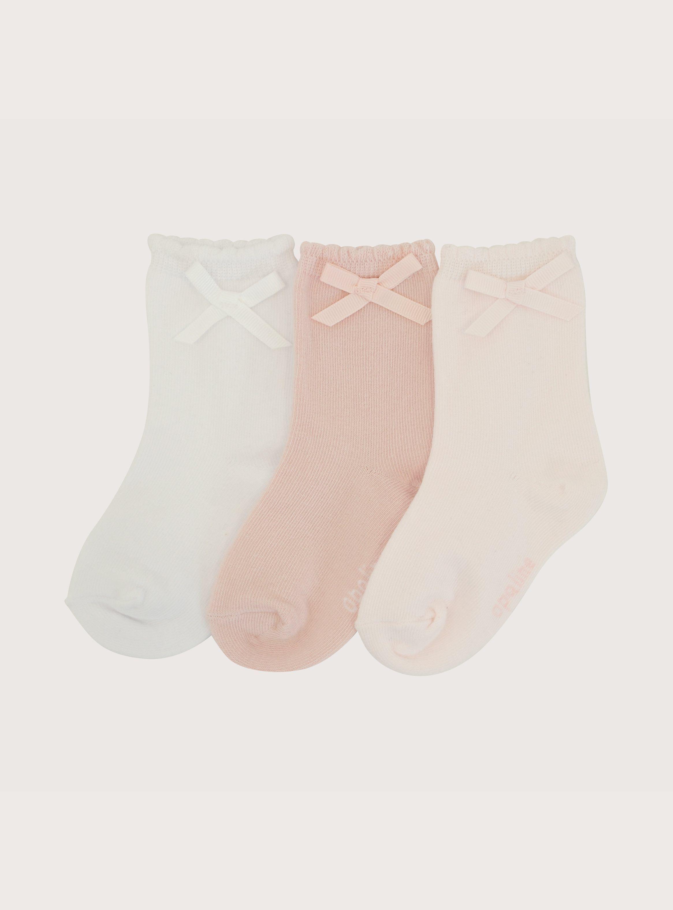 Pack 3 Calcetin Rosado Cinta Infant Niña-0