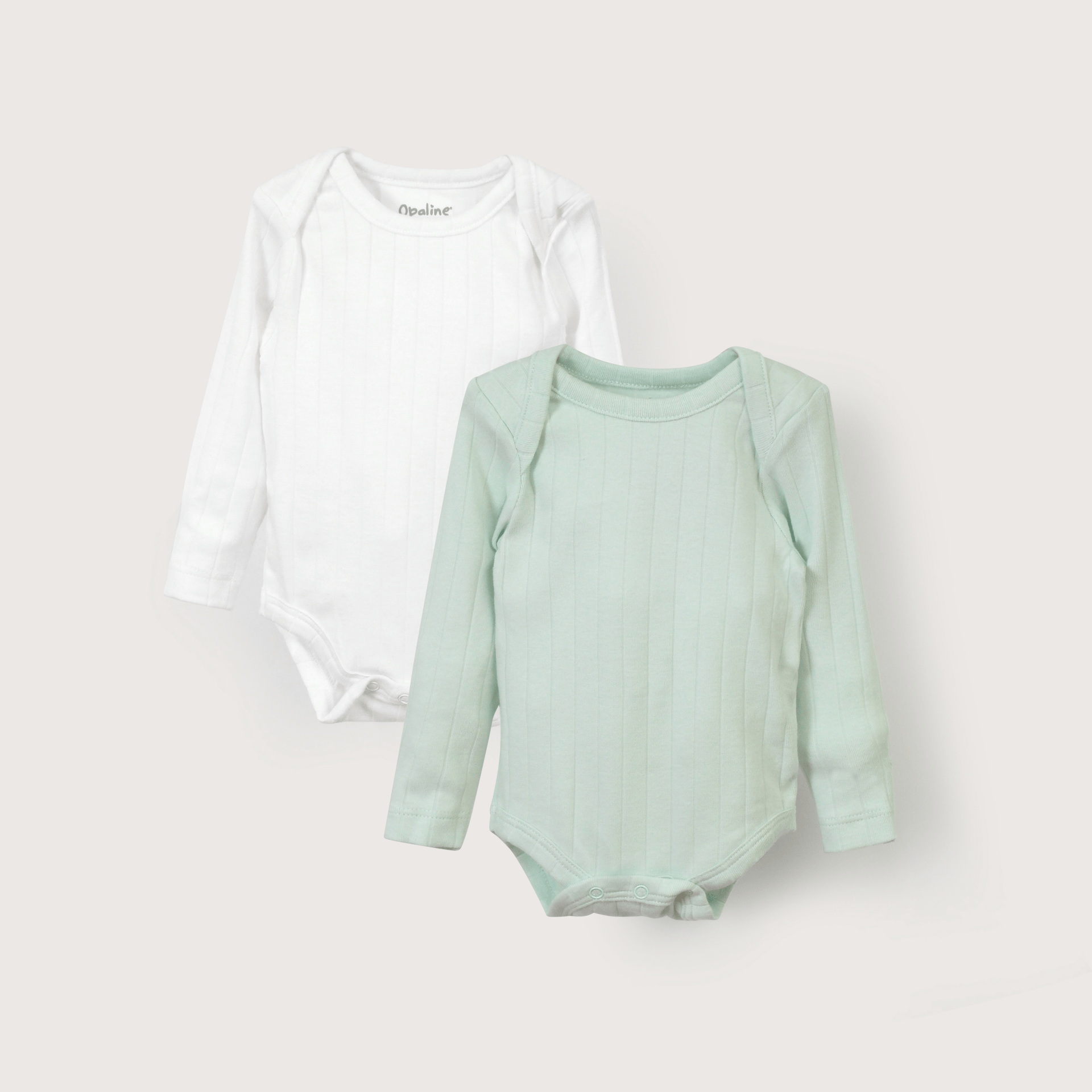 Pack de 2 bodys acanalado unisex verde-1